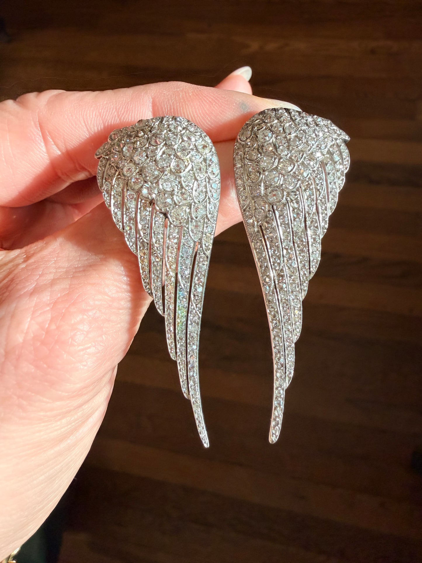 Belle Époque Diamond Wing Brooch Set