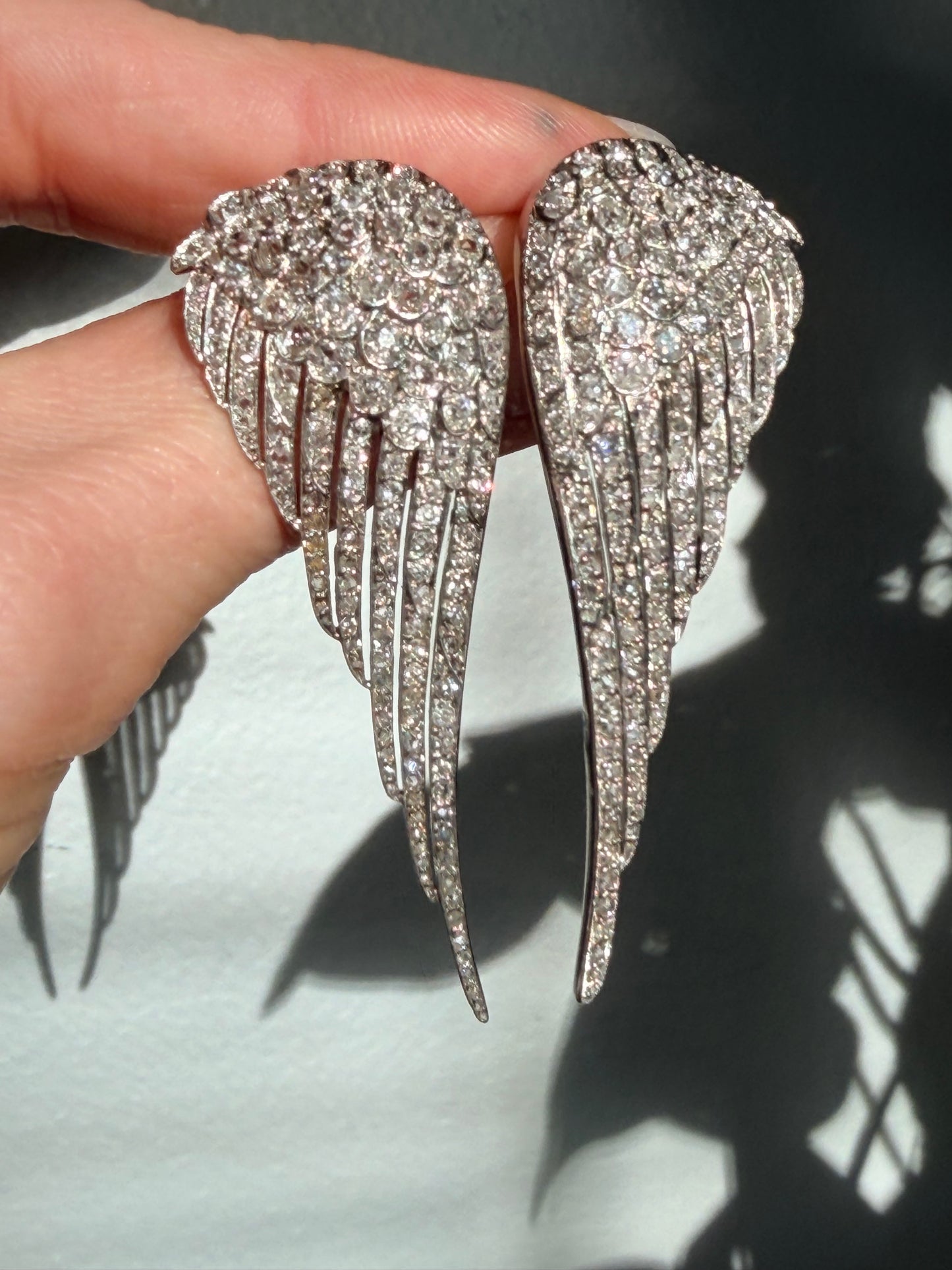 Belle Époque Diamond Wing Brooch Set