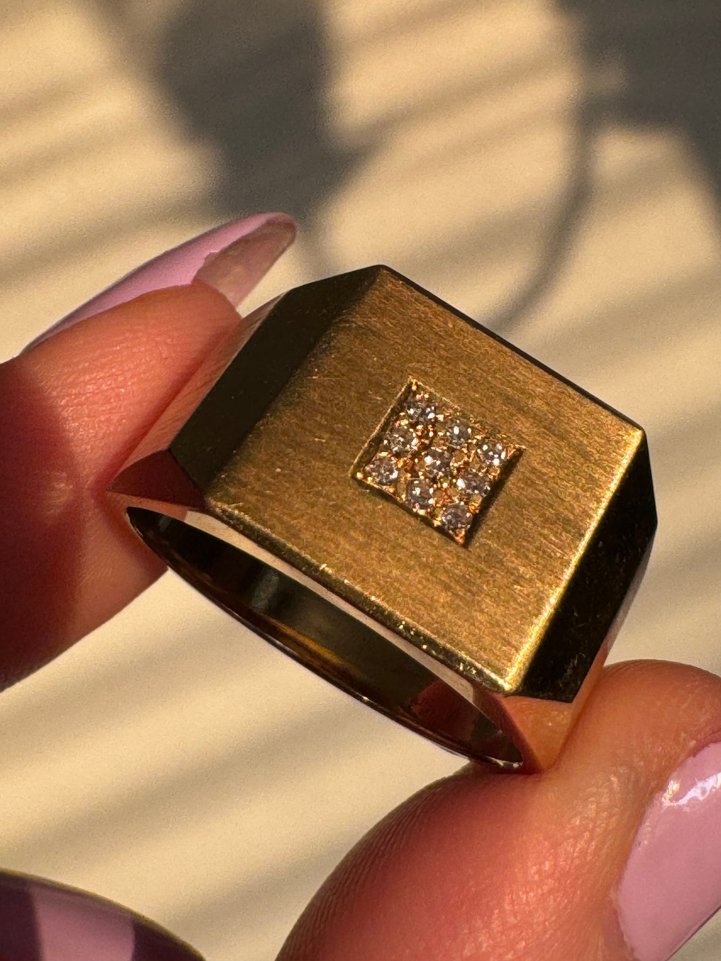 Vintage Cellini 18k Yellow Gold Diamond Ring