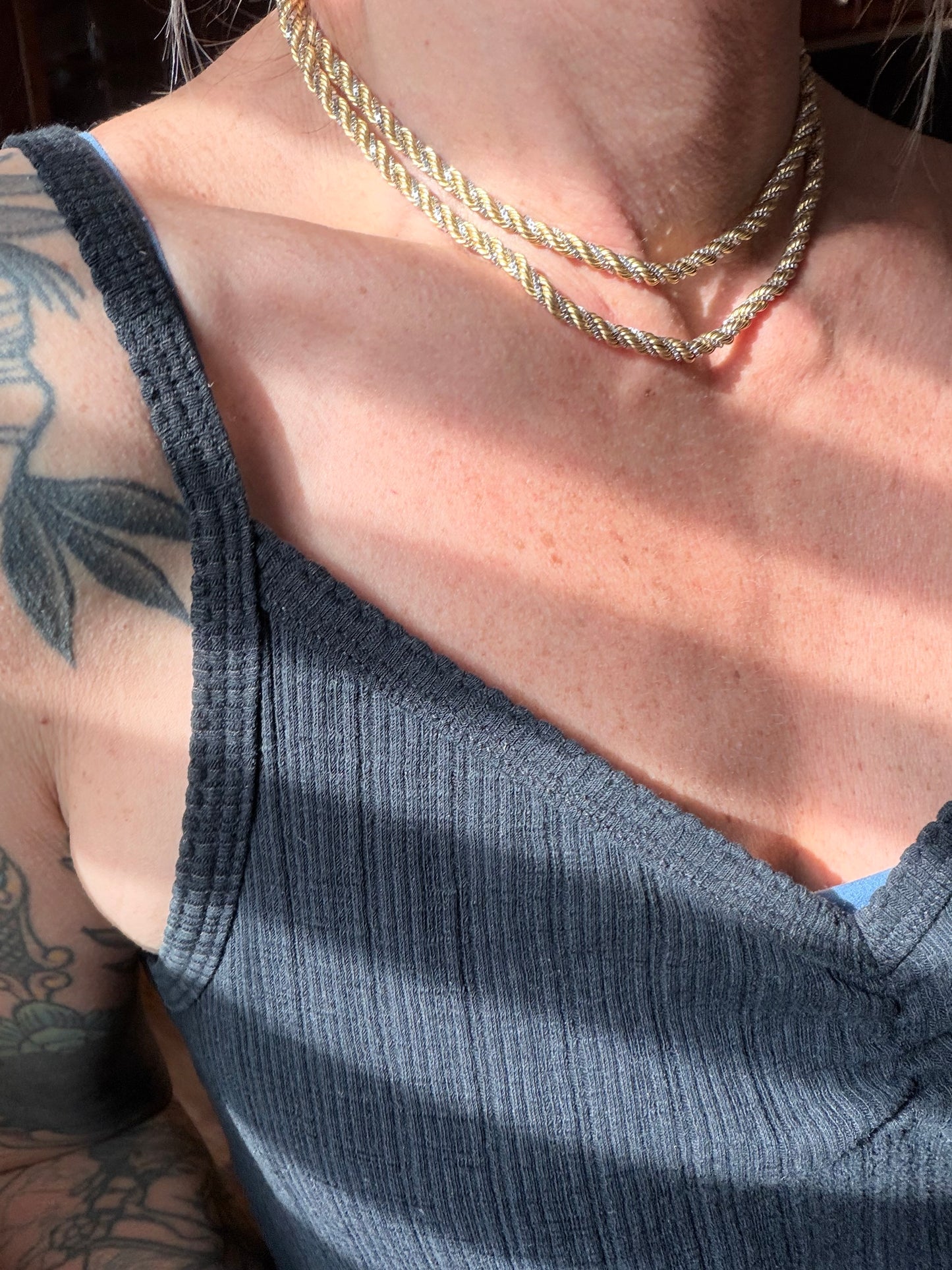 Vintage Two Tone Rope Chain