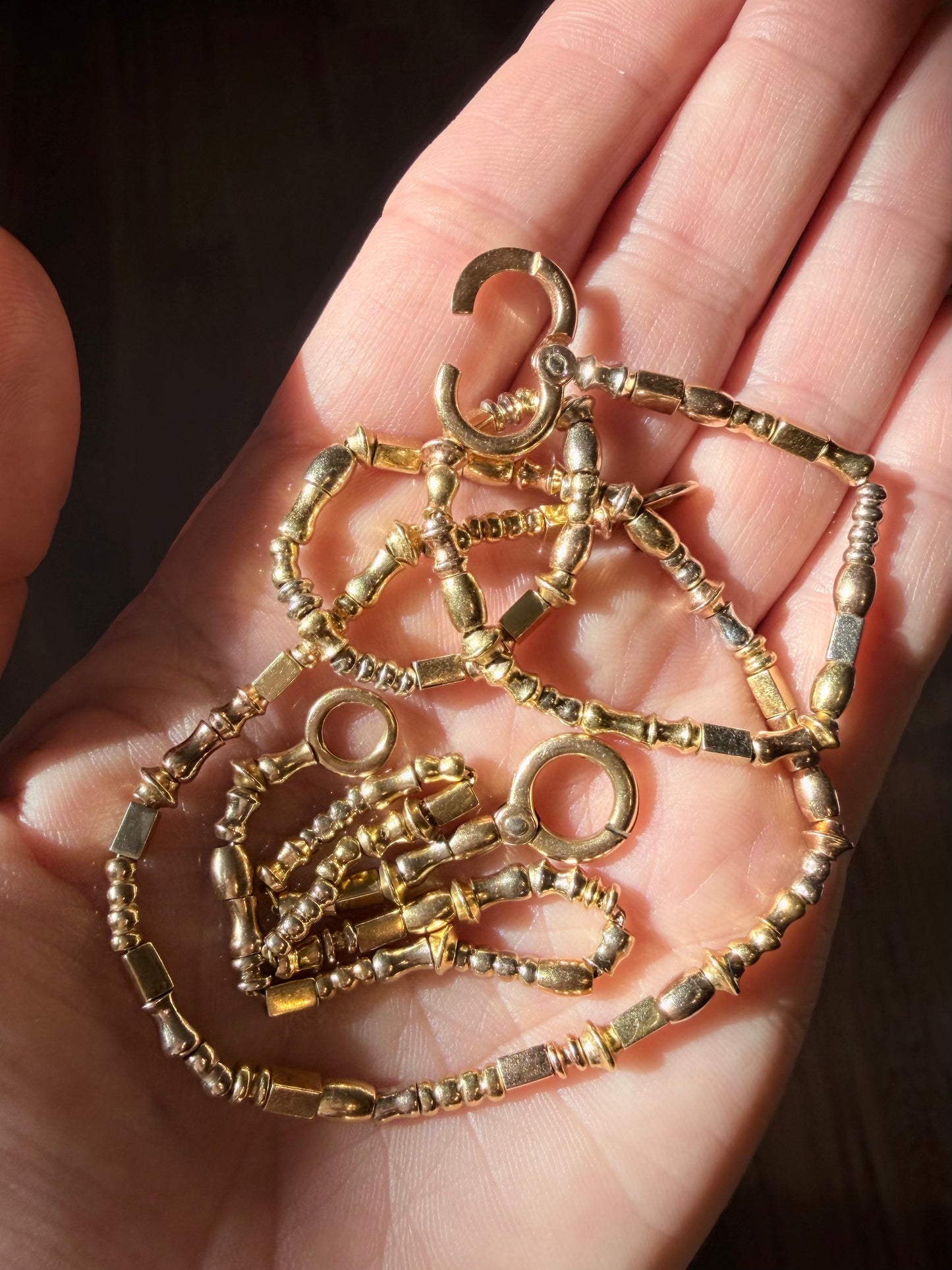 Italian Manifredi 18k Bead Chain Bracelet Set