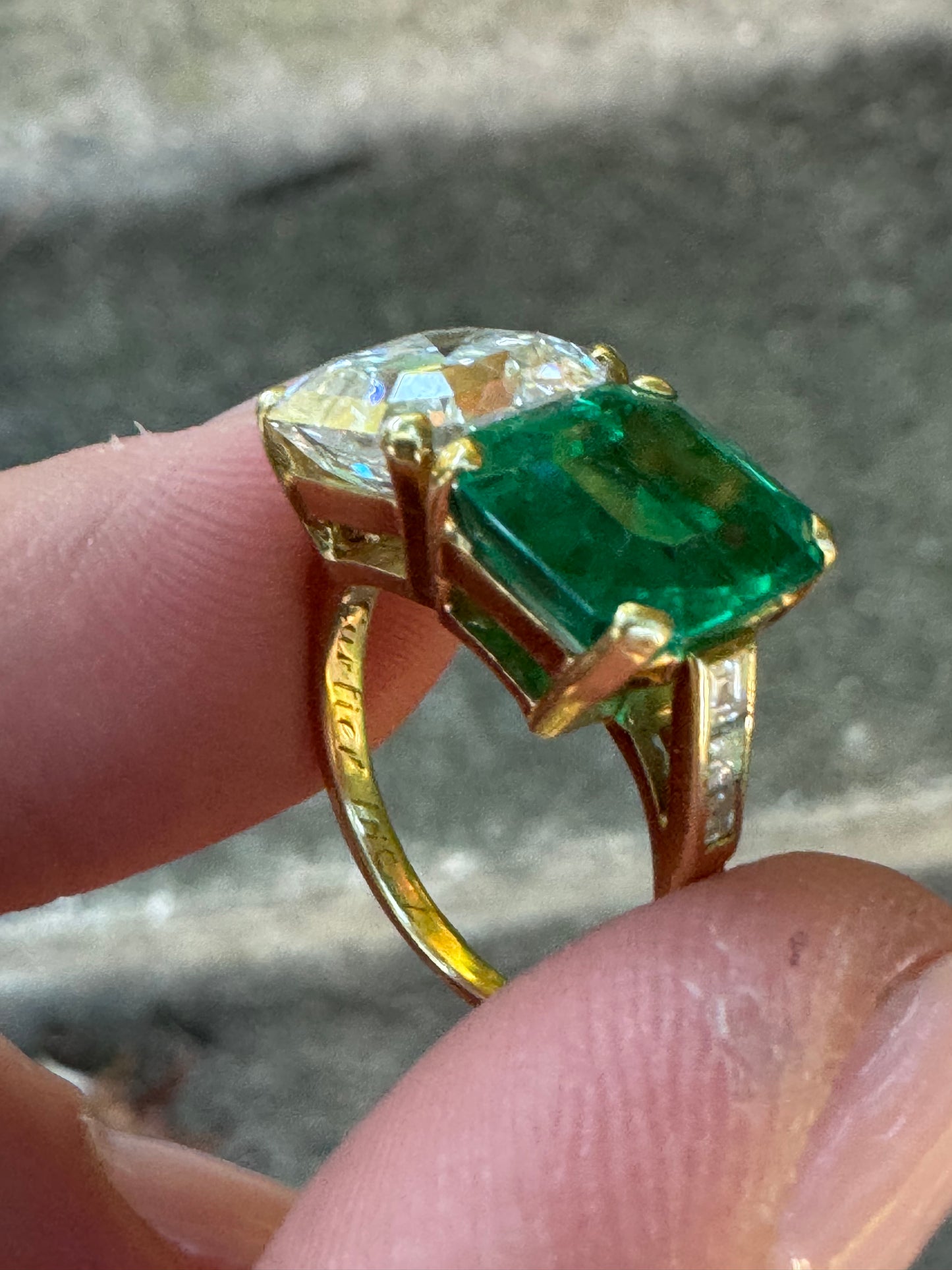 Cartier Emerald and Diamond Toi et Moi Ring