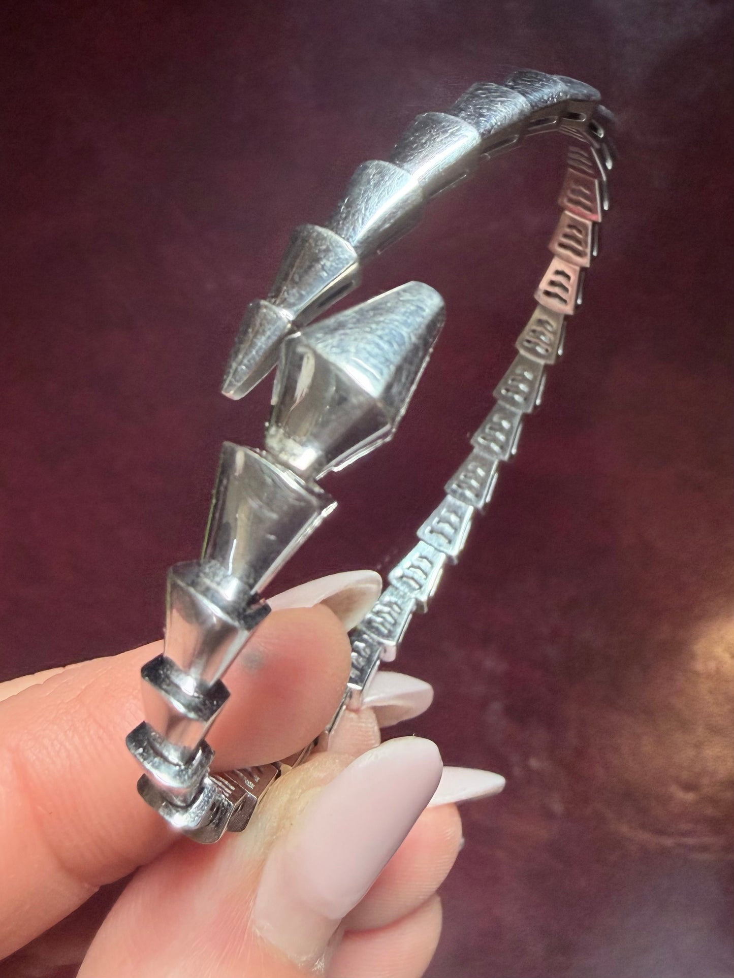 Bvlgari 18k White Gold Snake Bracelet