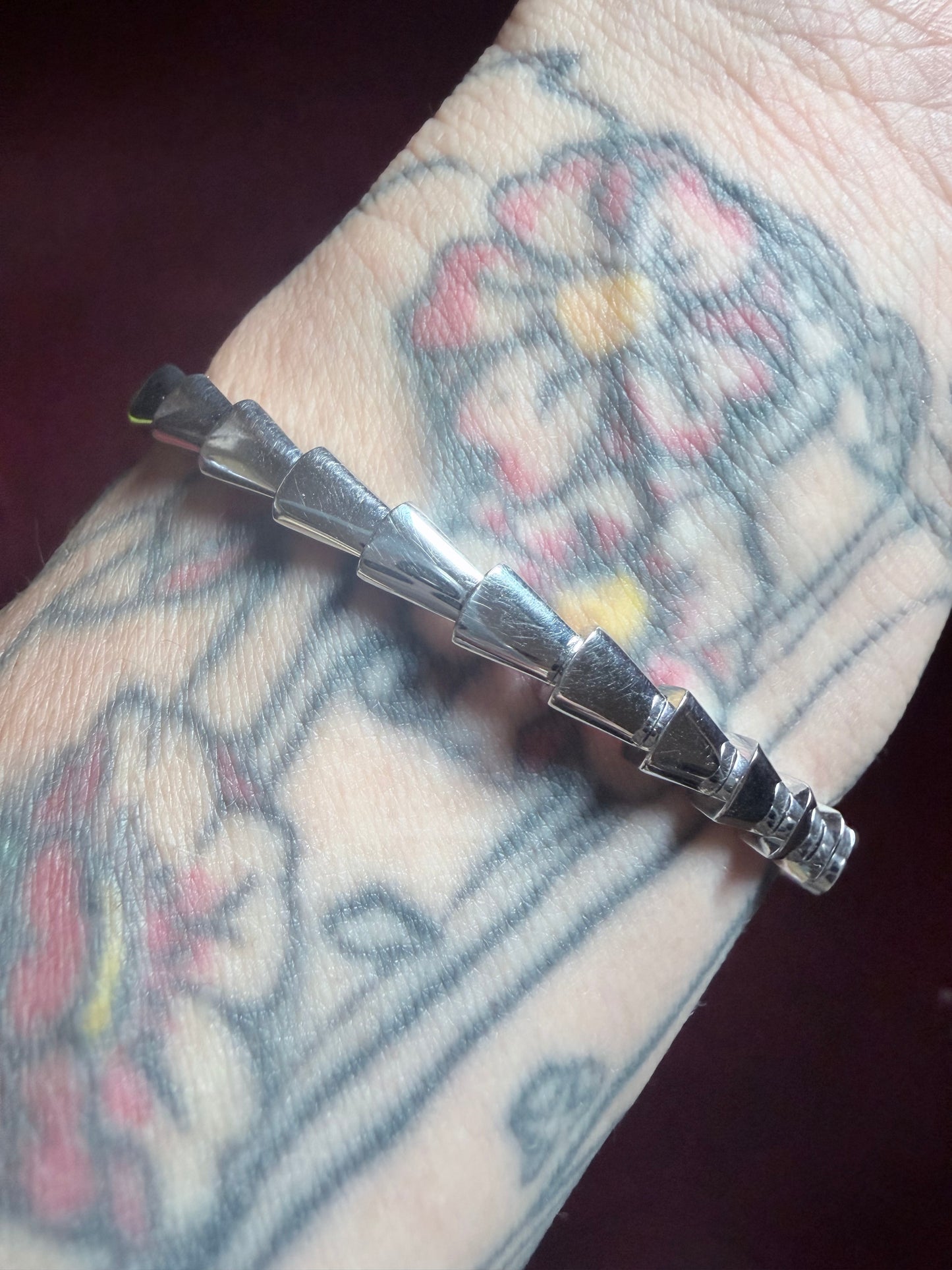 Bvlgari 18k White Gold Snake Bracelet