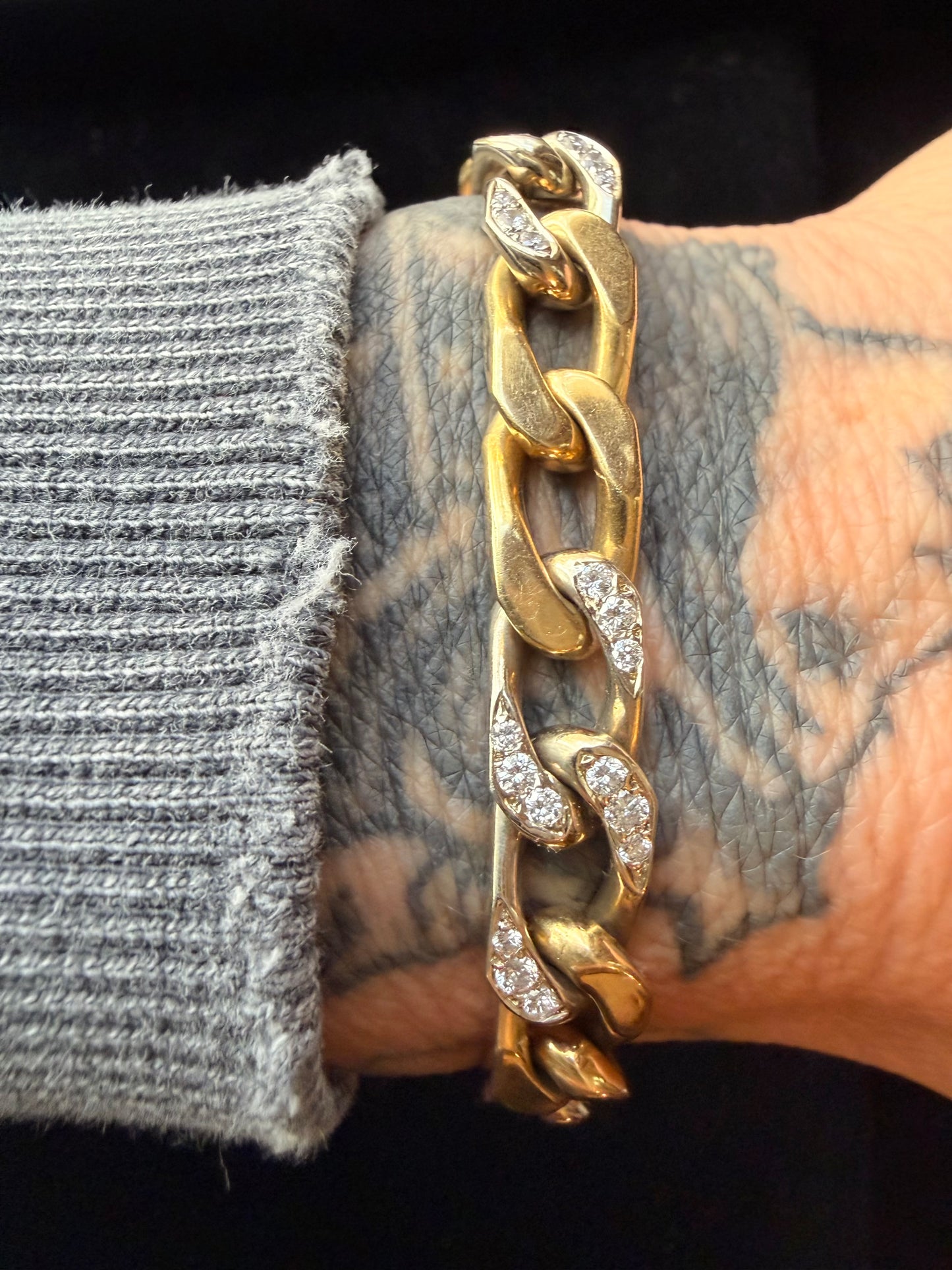 Vintage Bulgari Diamond Two-Tone Bracelet