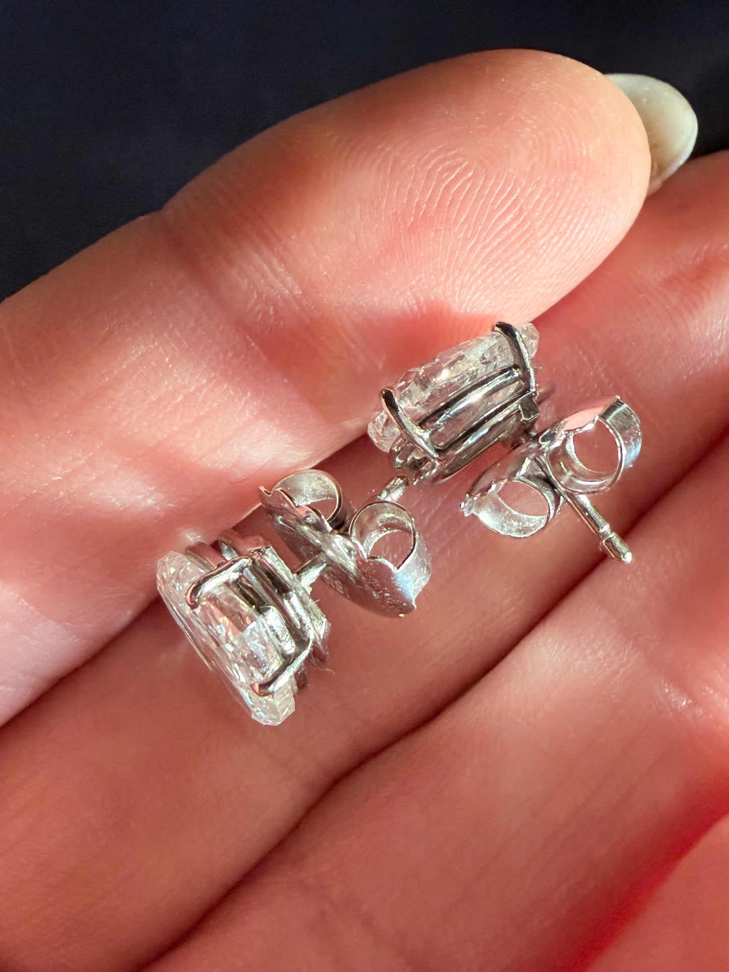 Flat Pear Cut Diamond Studs