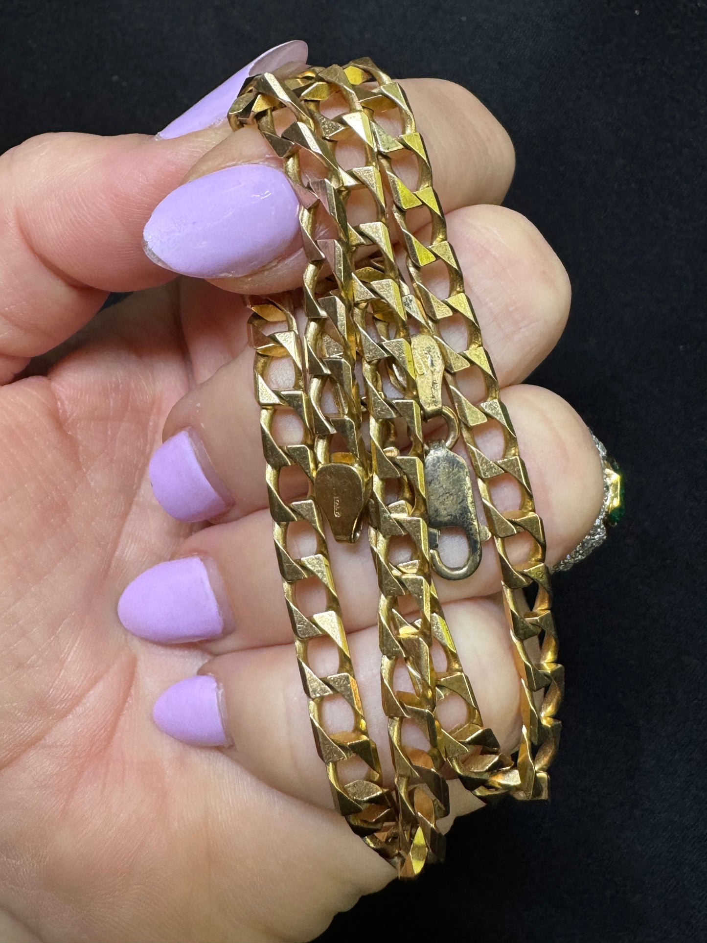 Vintage 14k Yellow Gold Squared Edge Curb Chain