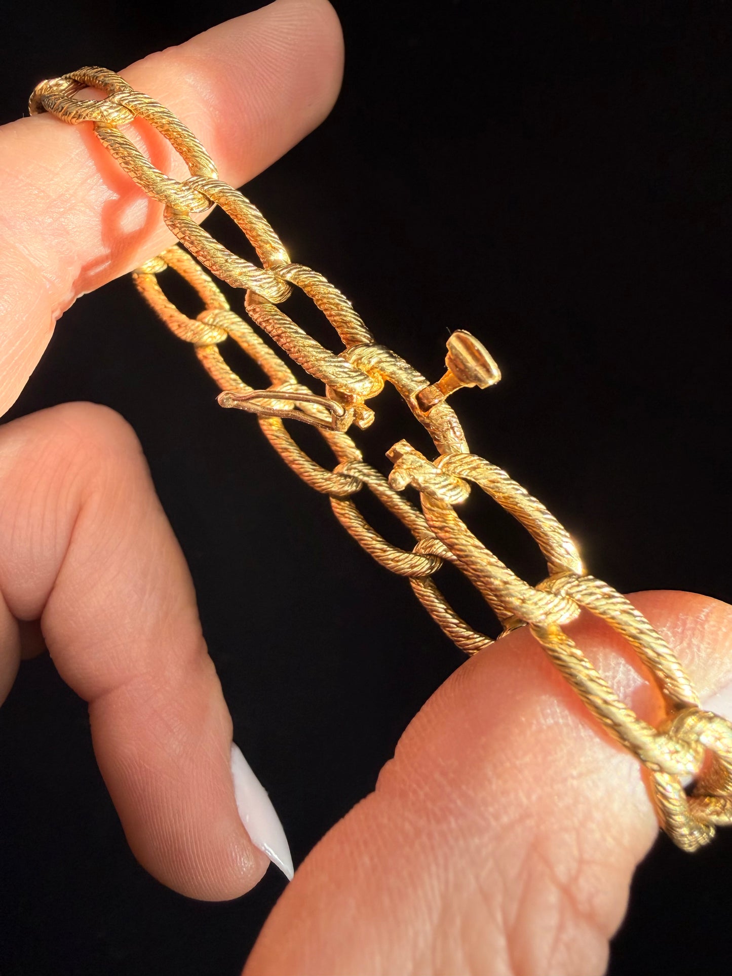 Vintage Van Cleef and Arpels Textured Link Bracelet