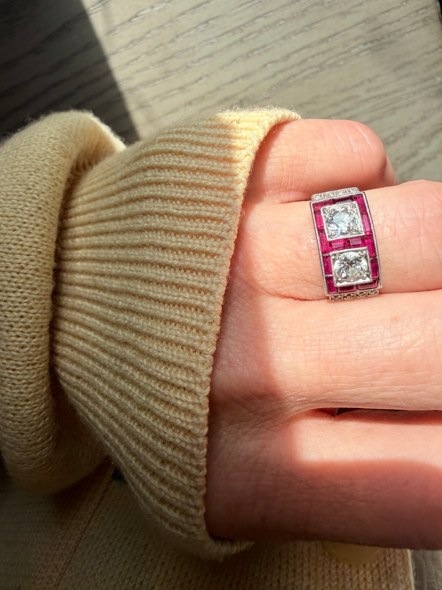 Art Deco Diamond and Ruby Ring