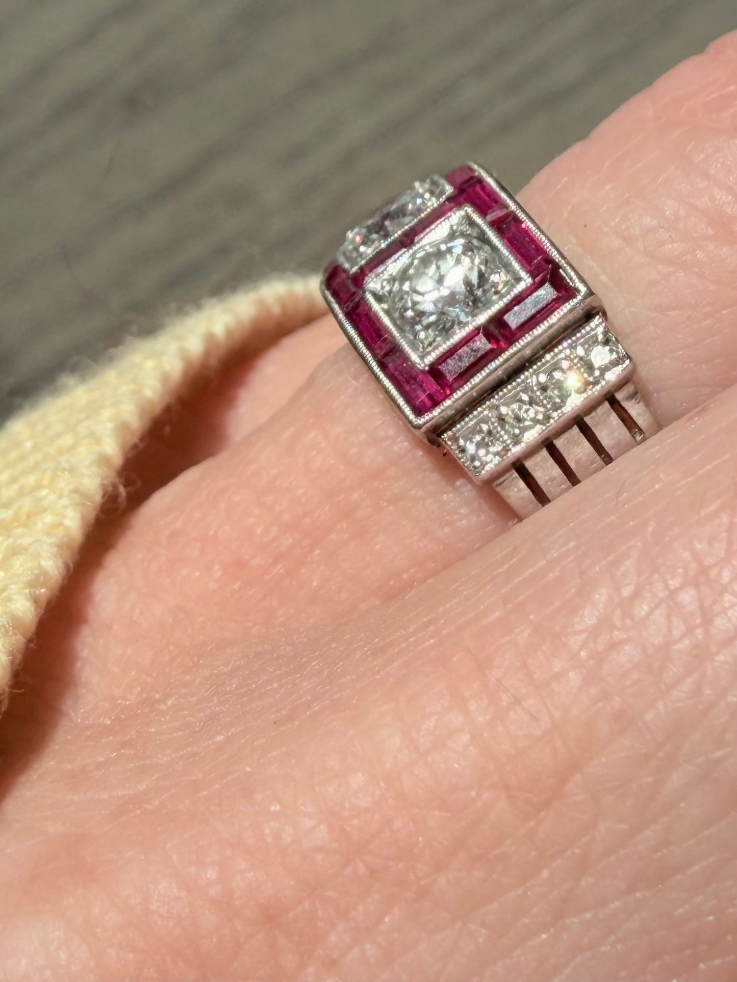 Art Deco Diamond and Ruby Ring
