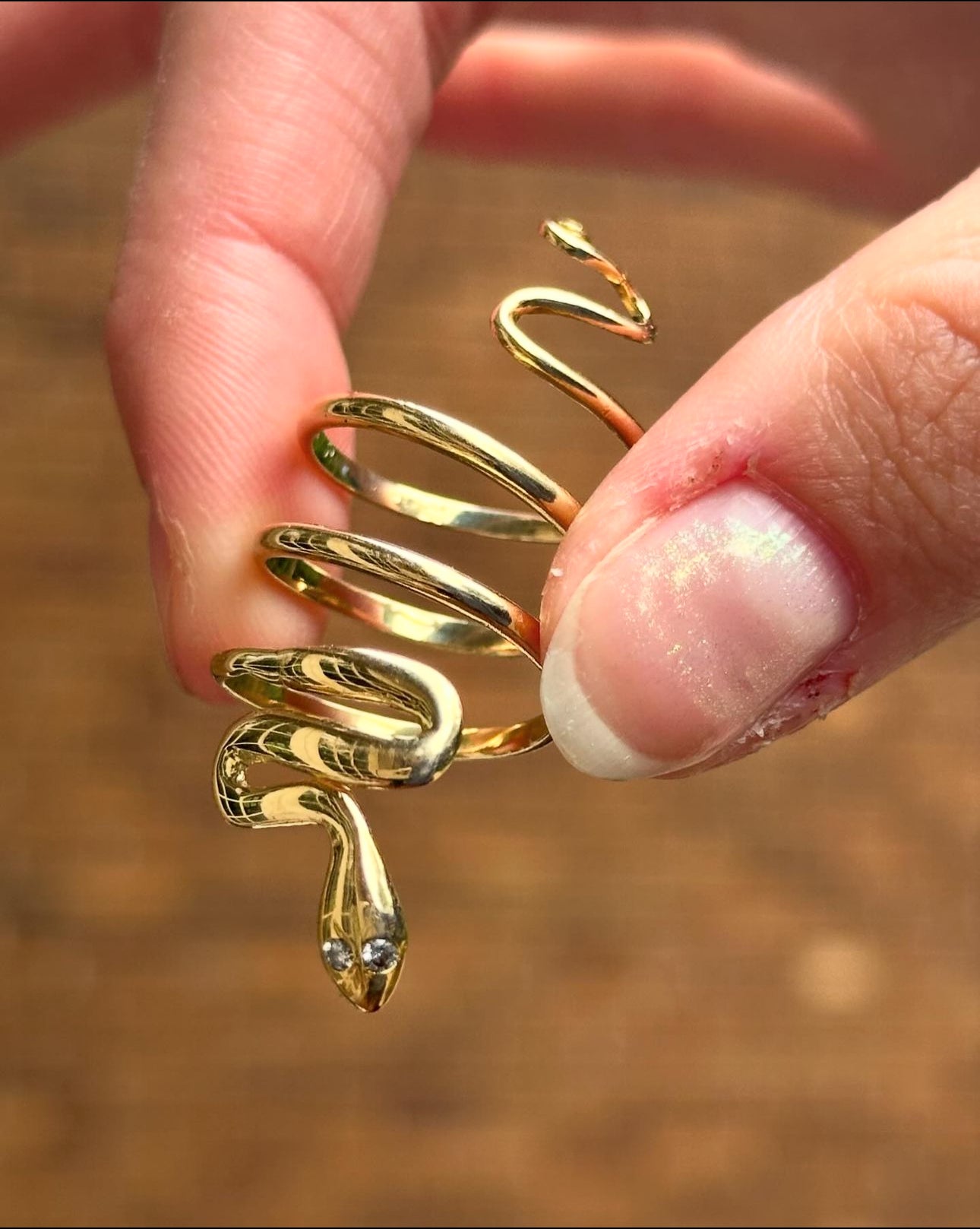 Vintage 18k Yellow Gold Wrapping Snake Ring