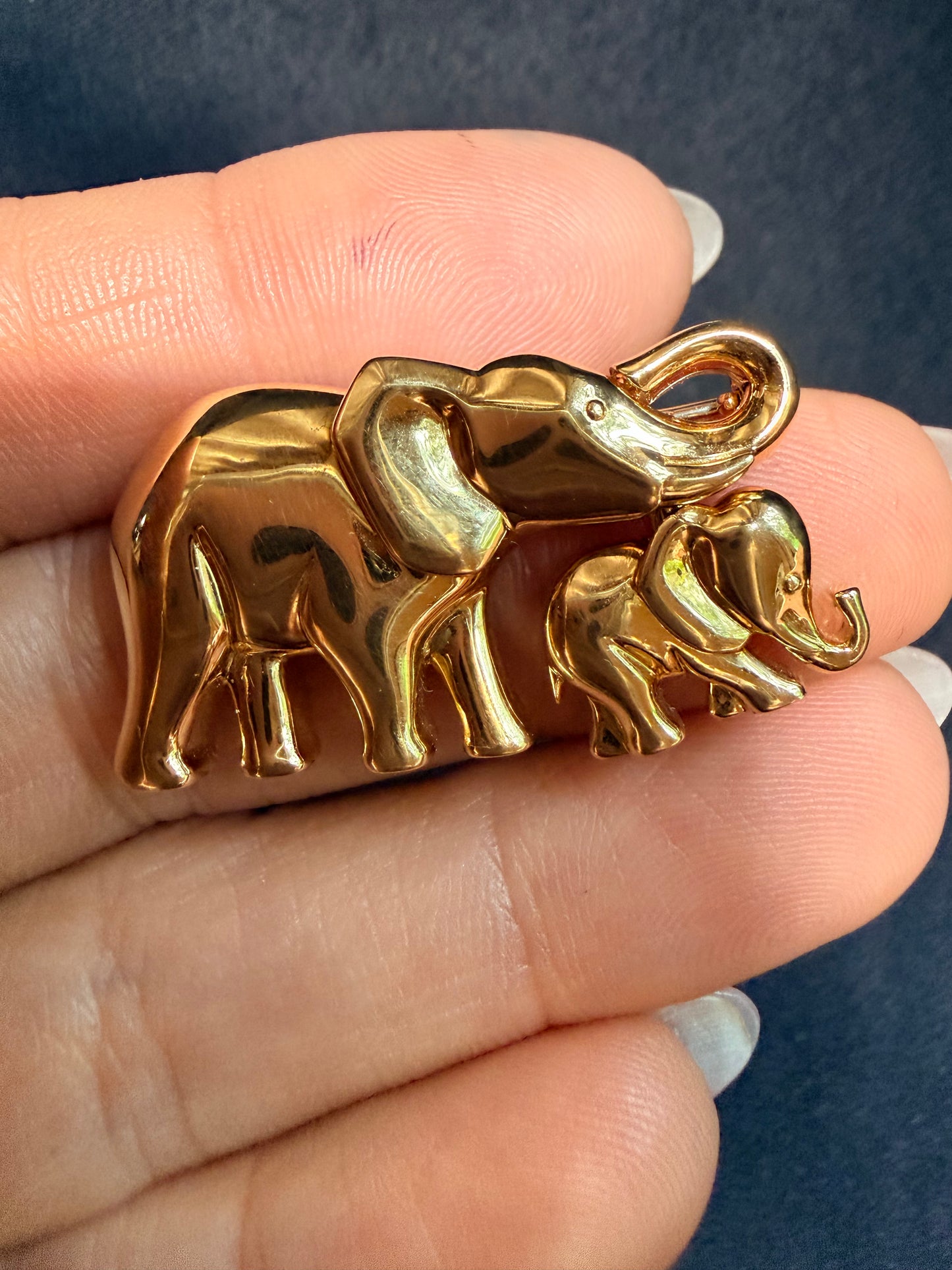 Vintage Cartier Double Elephant Brooch