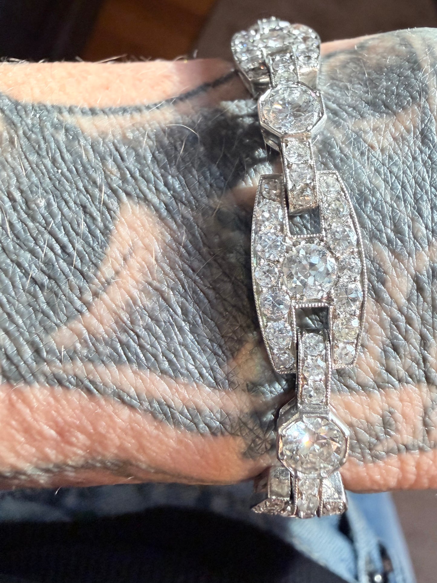 Art Deco Chaumet Alternating Anchor Link Bracelet