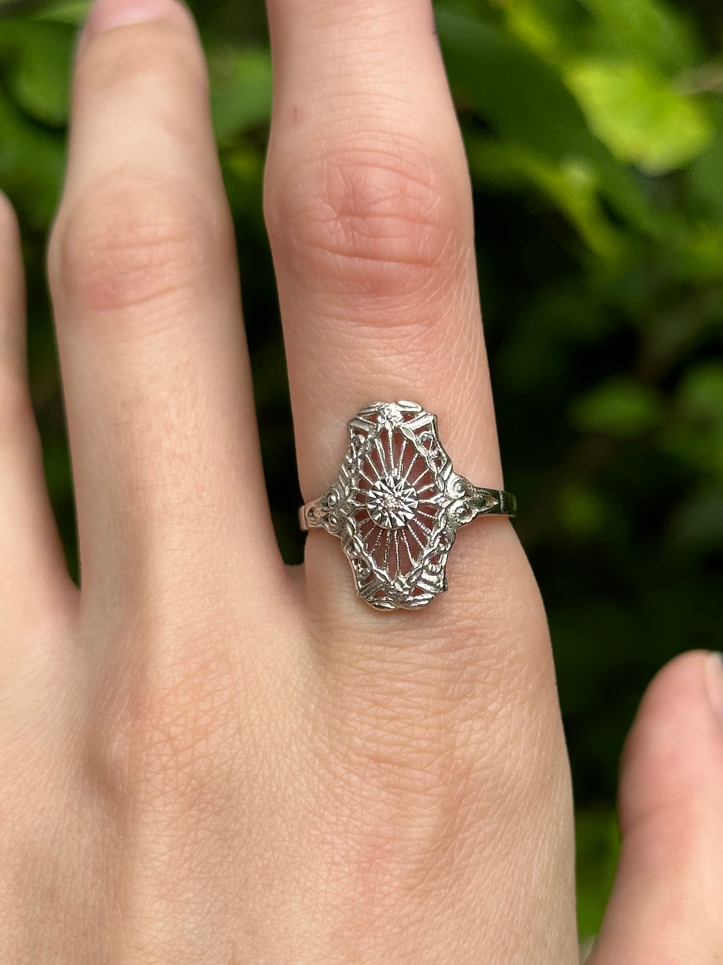 Vintage Diamond Filigree Ring