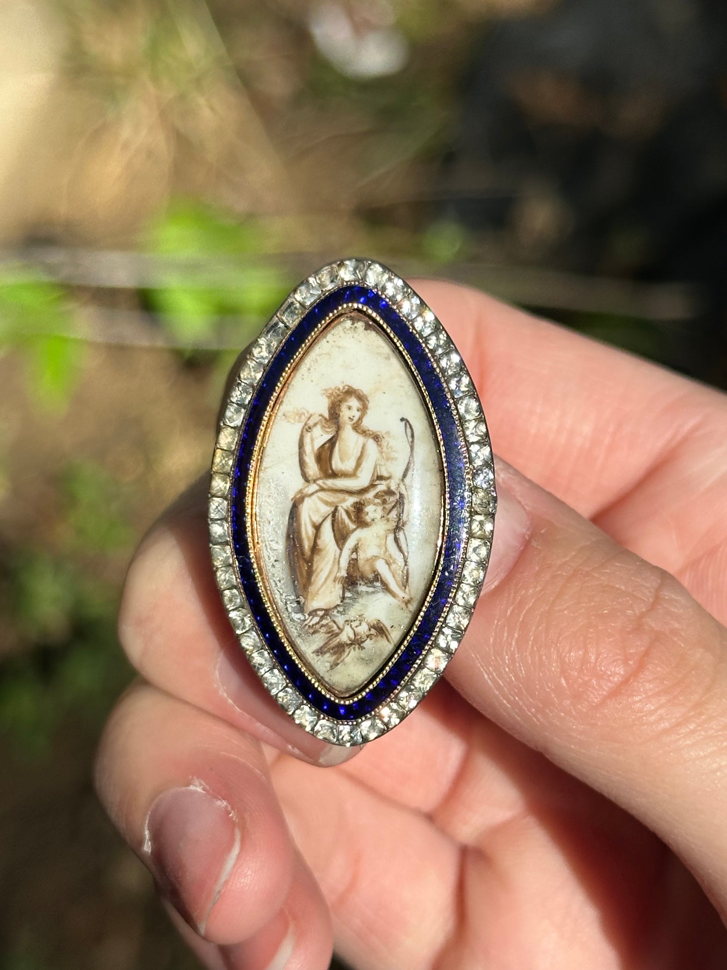 Georgian Miniature Painting Sentimental Brooch