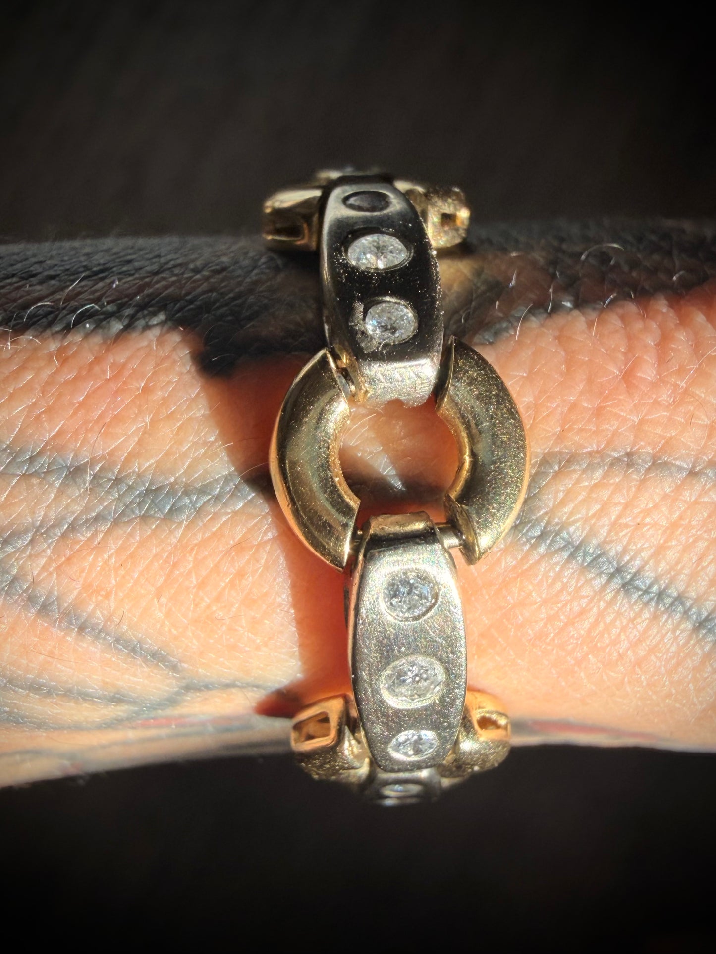 Vintage Diamond Two Tone Circle Bracelet