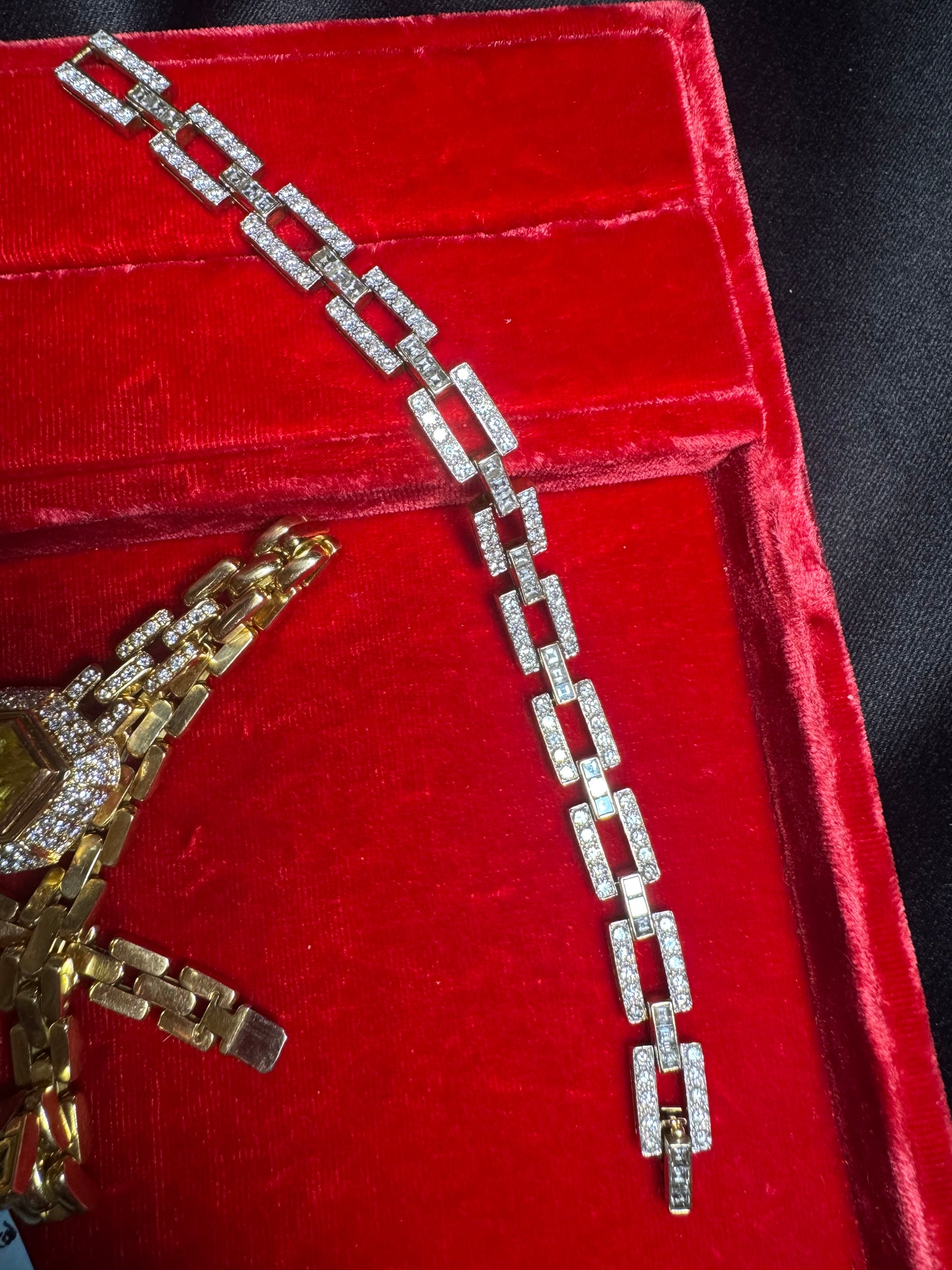 Tiffany 1940s Square Link Diamond Bracelet