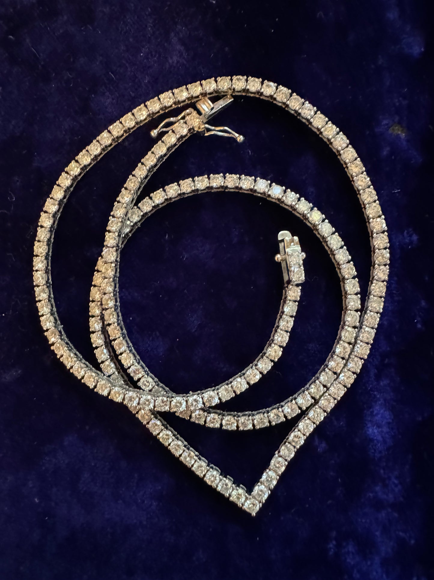 Estate Diamond and 14k White Gold Tennis Necklace