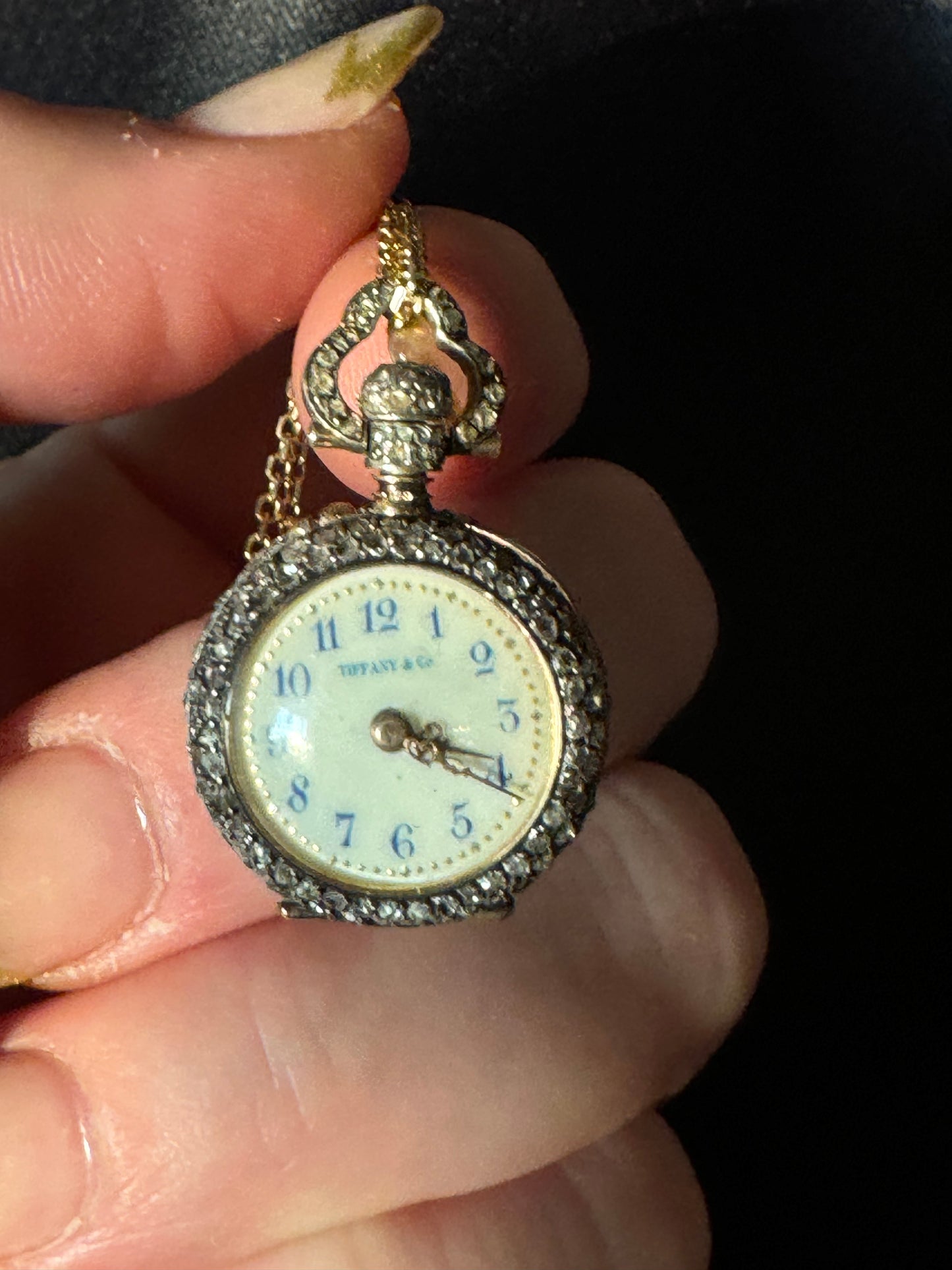 Antique Tiffany and Co. Diamond Ladies Dress Pocket Watch