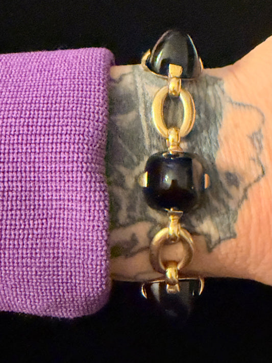 Antique Marzo Paris Onyx Bracelet