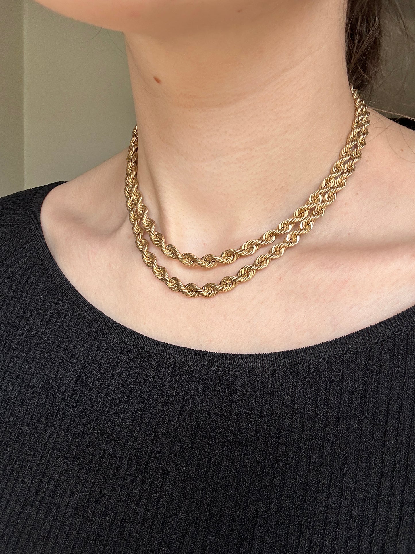 Vintage Tiffany & Co. 14k Yellow Gold Double Rope Chain