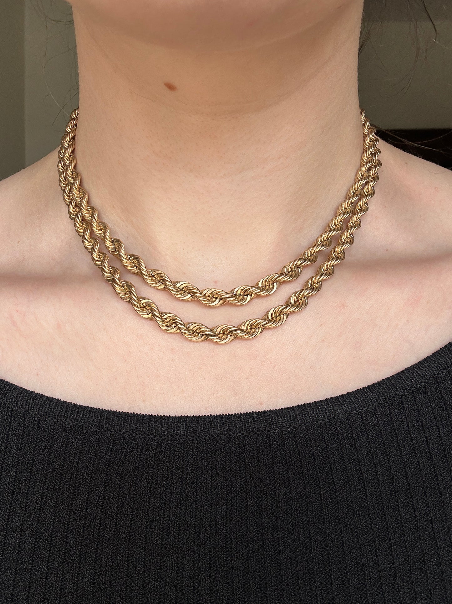 Vintage Tiffany & Co. 14k Yellow Gold Double Rope Chain