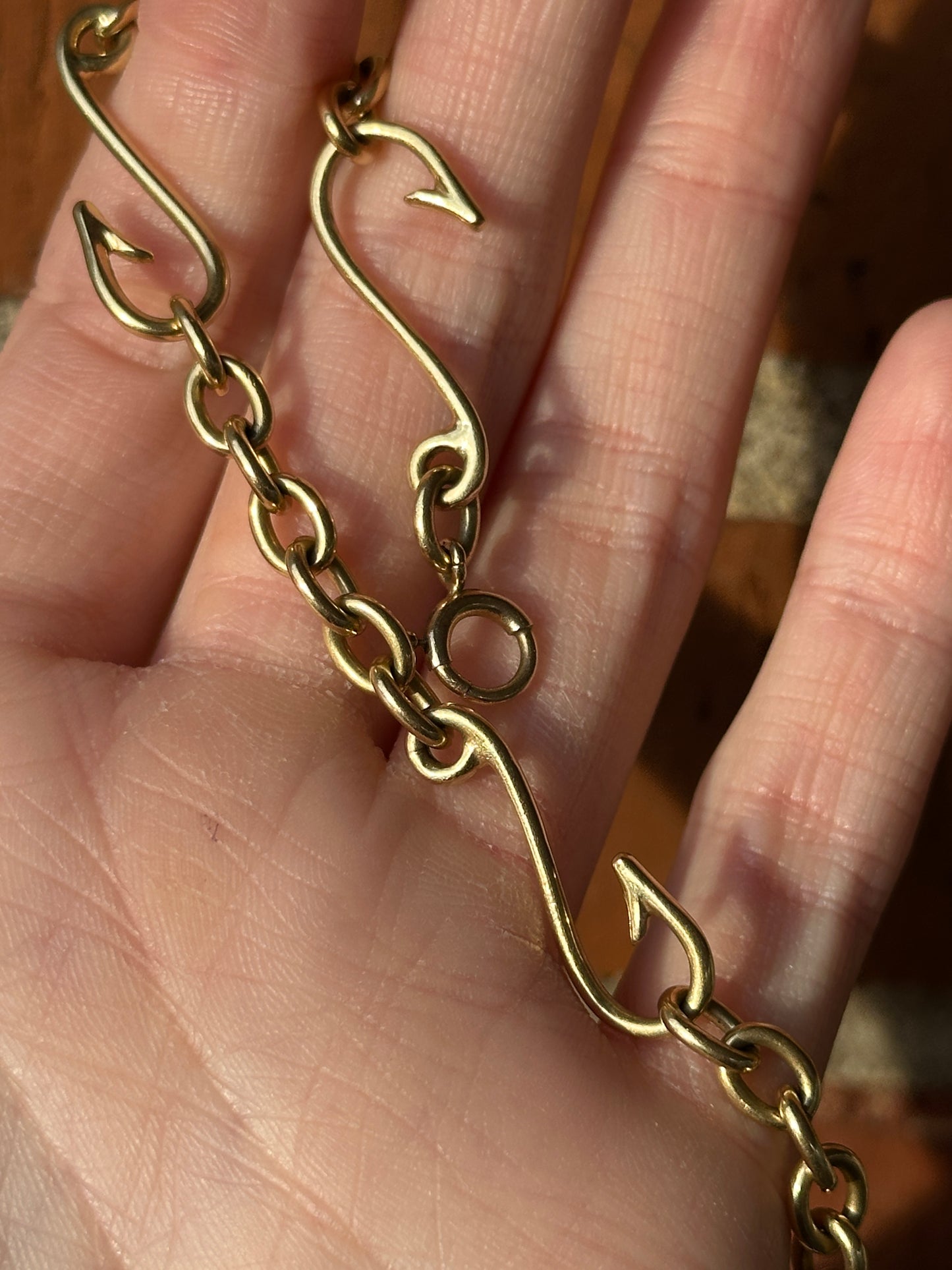 Estate 18k Fishhook Link Bracelet