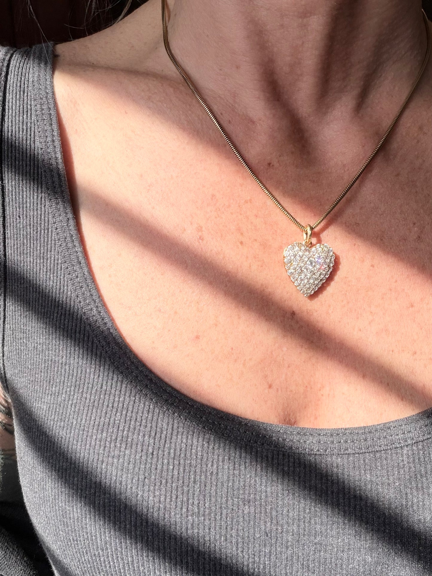 Edwardian Pavé Diamond Heart Pendant