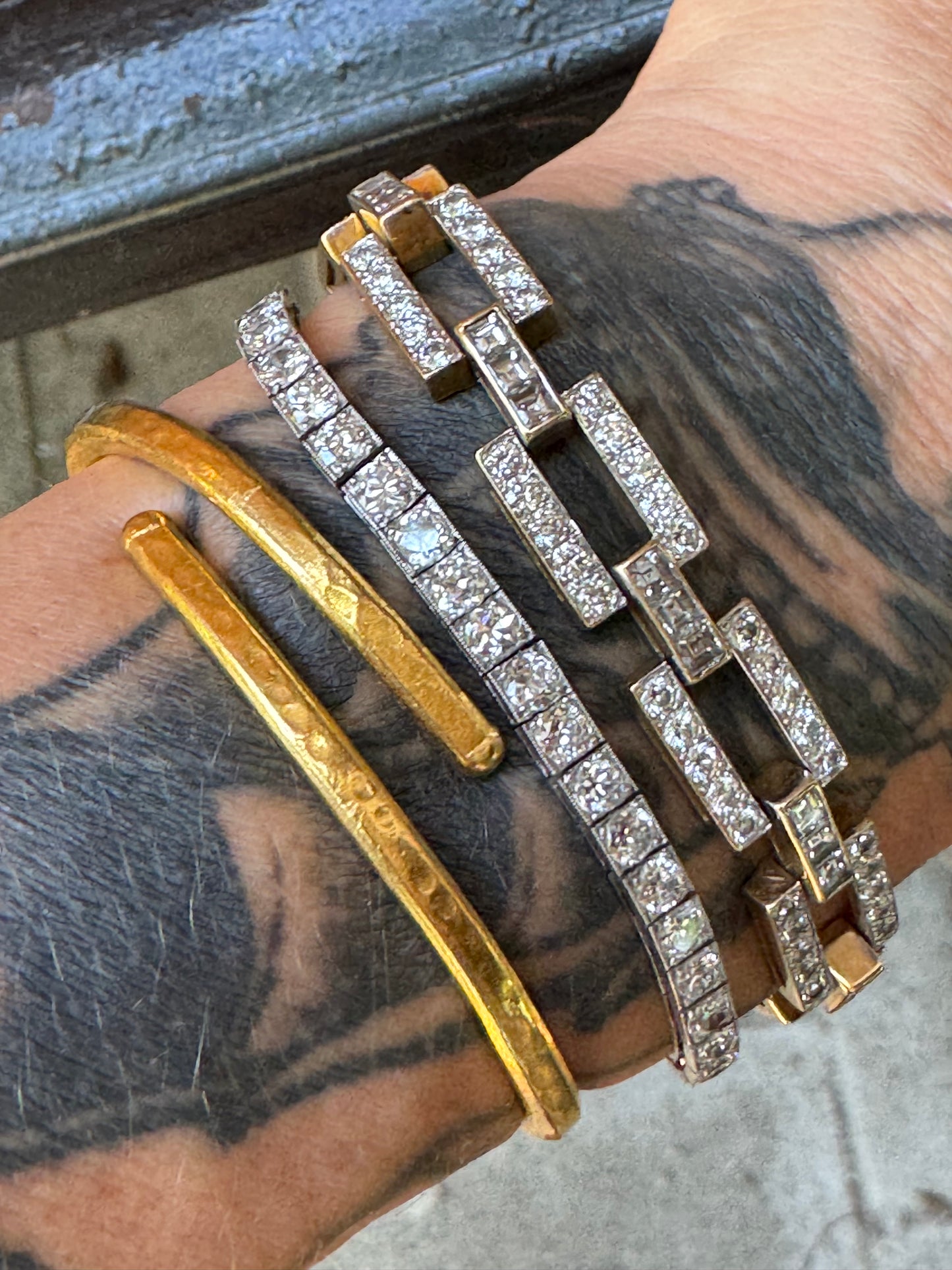 Tiffany 1940s Square Link Diamond Bracelet