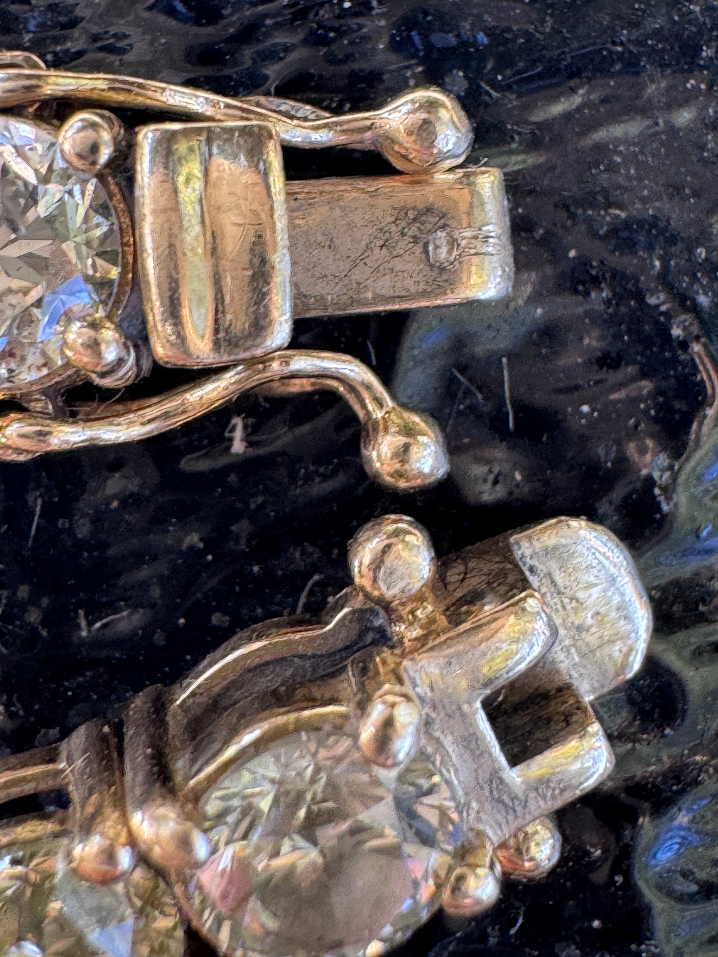 Estate 14k Yellow Gold Diamond Tennis Bracelet