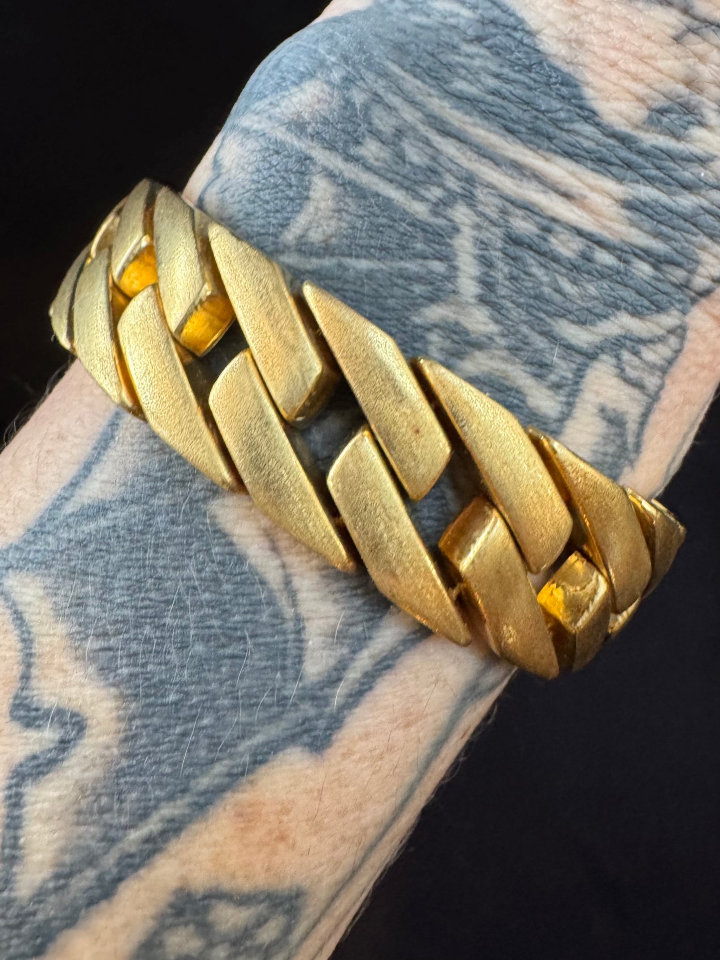 Vintage Uno A Arre Designer 18k Yellow Gold Articulated Link Bracelet