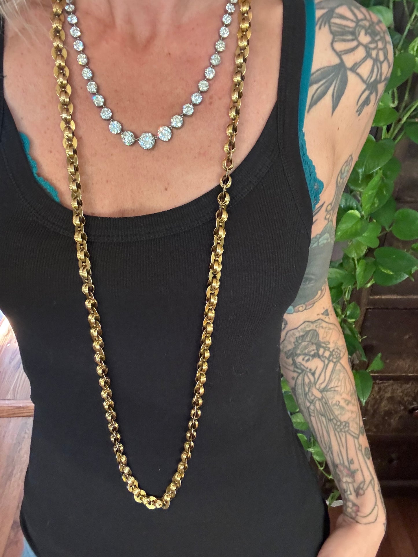 Antique Tab and Wrapping Link Chain