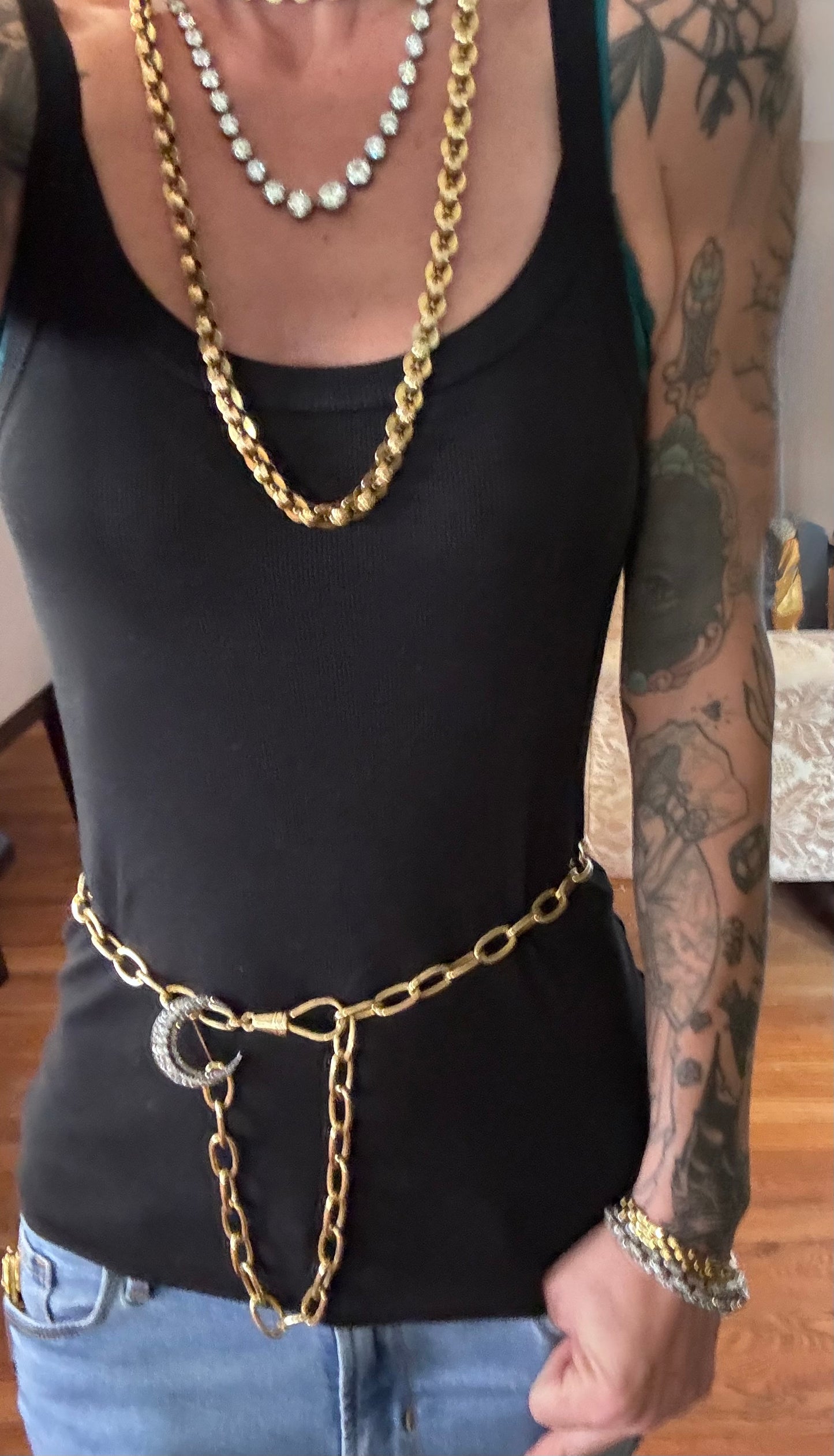 Victorian Old Cut Diamond Crescent Moon Brooch