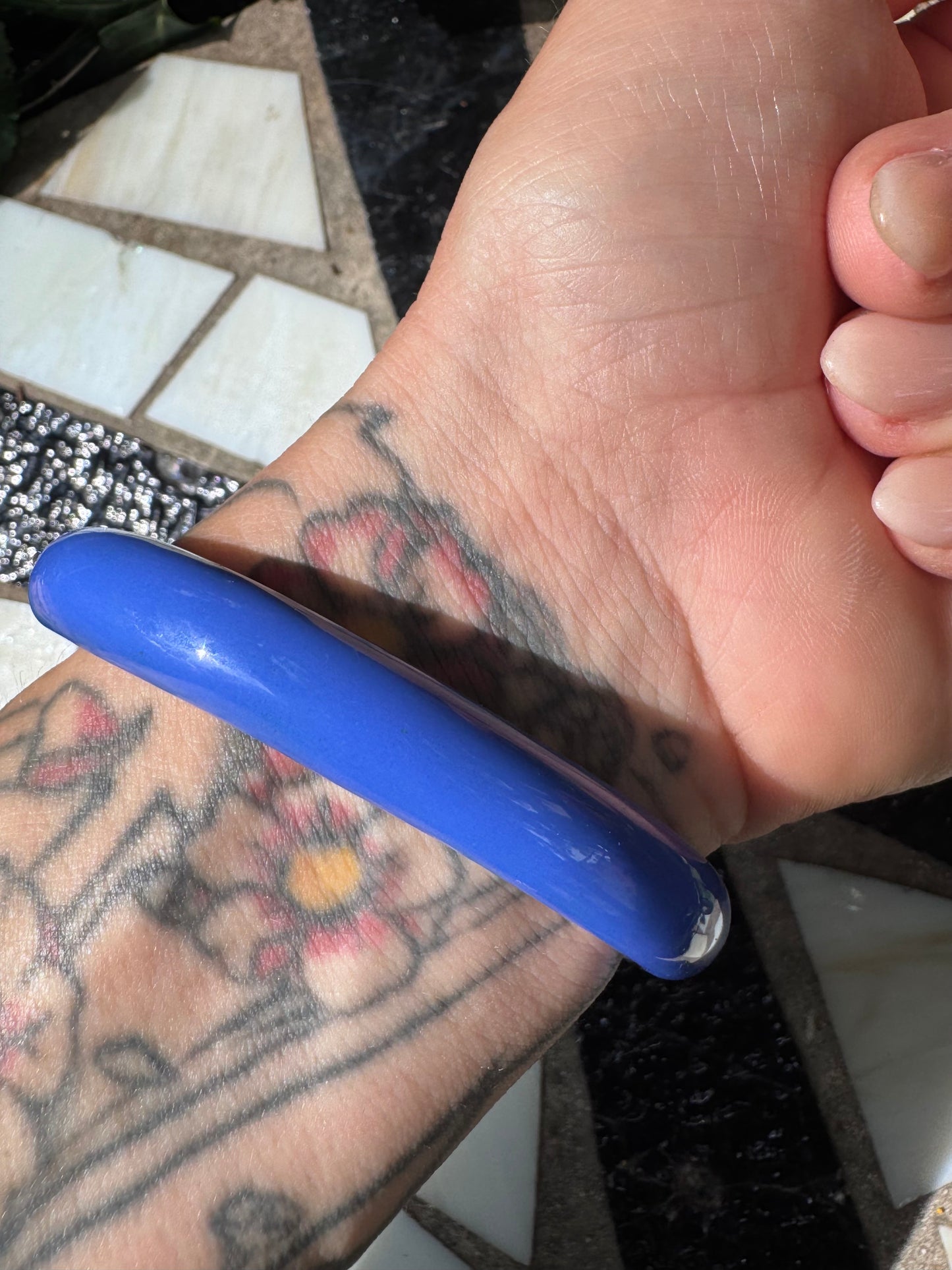 Antique Enamel and Diamond Bangle