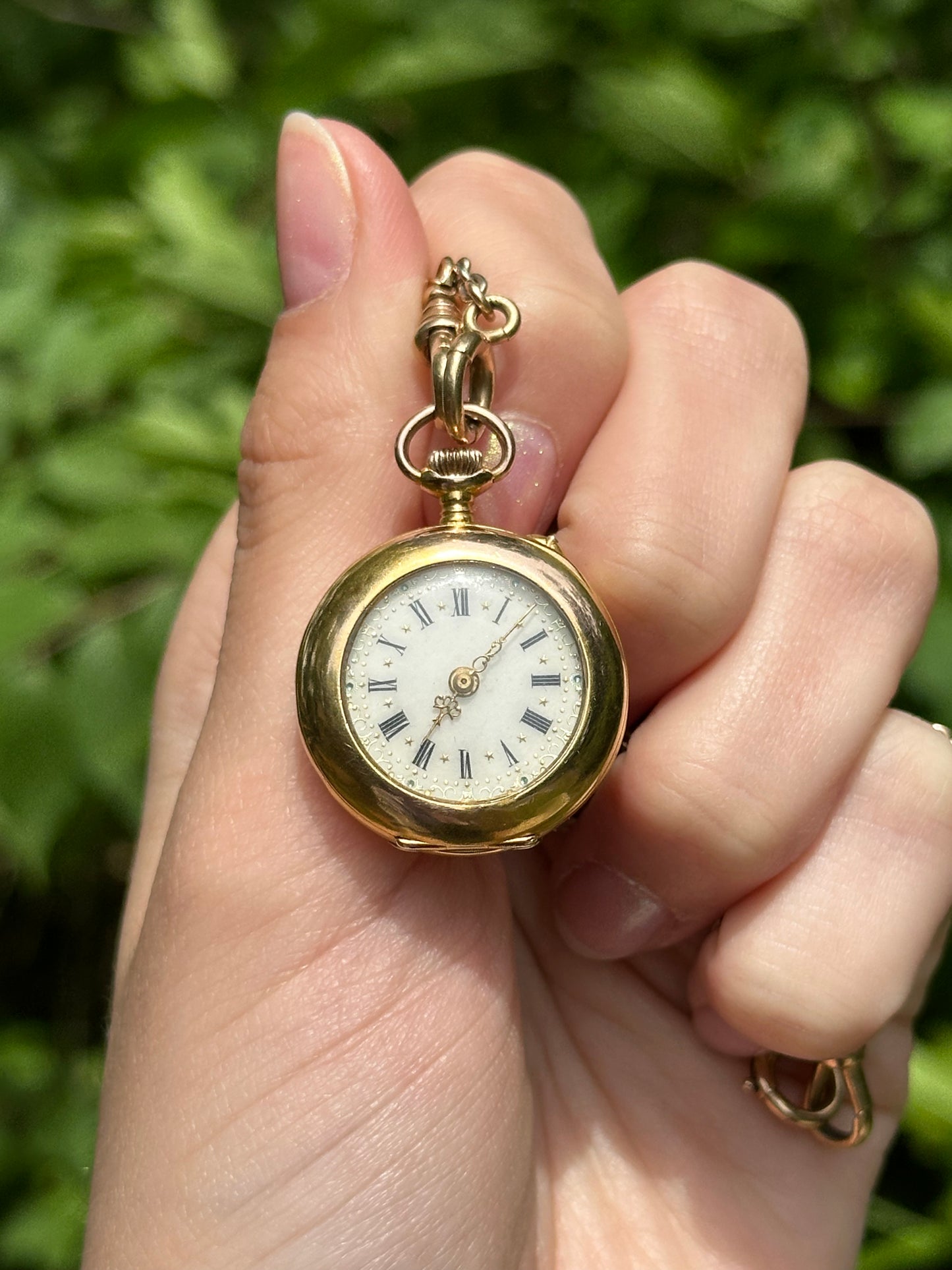 Antique 18k Yellow Gold Diamond Butterfly Pocketwatch