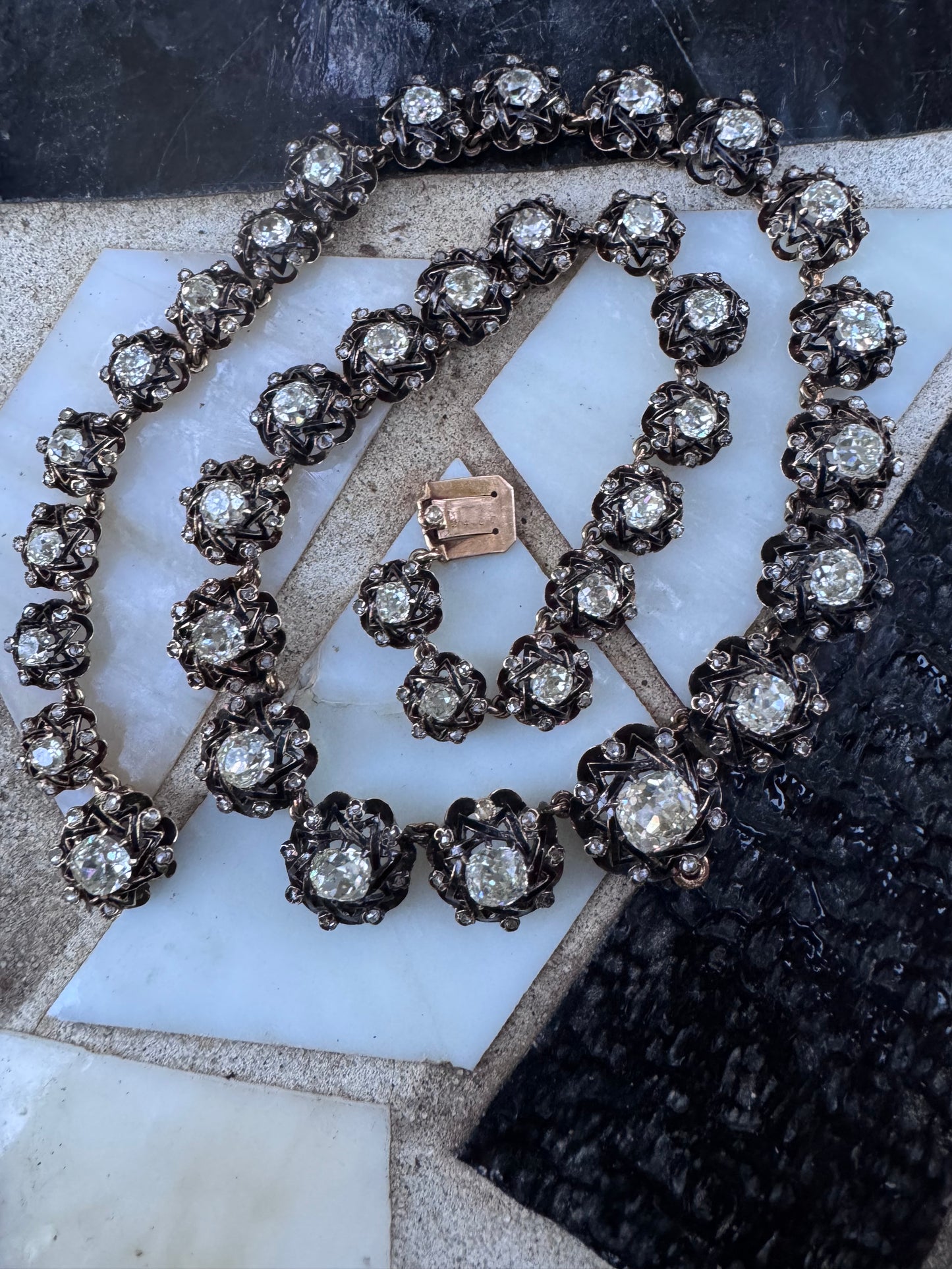 Victorian Enamel and Diamond Necklace