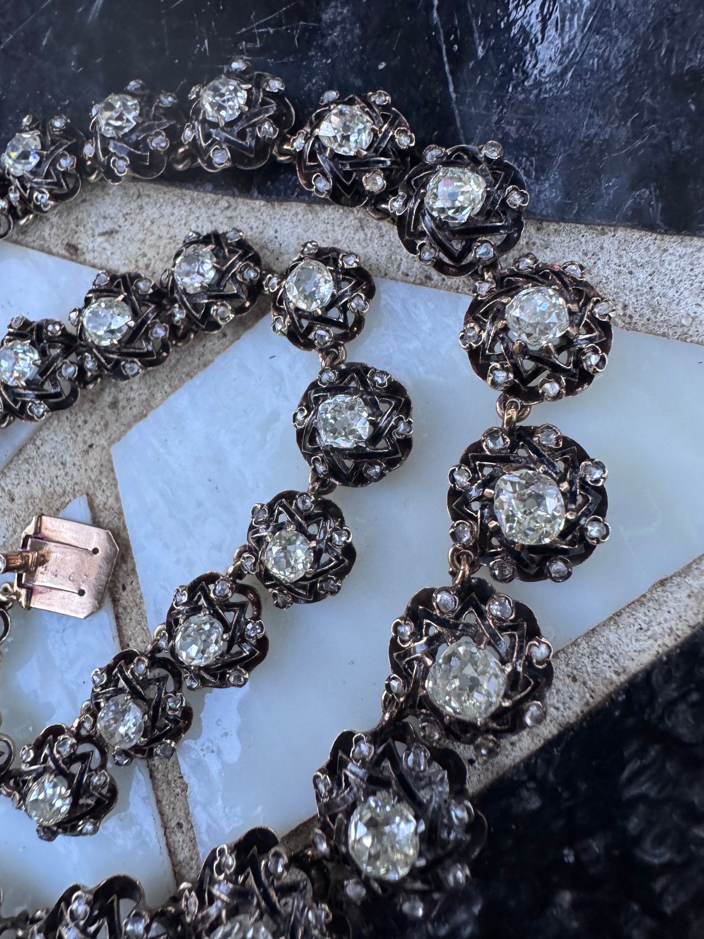 Victorian Enamel and Diamond Necklace