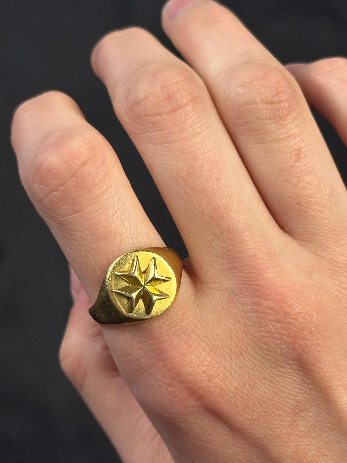 Vintage Maltese Cross Signet Ring