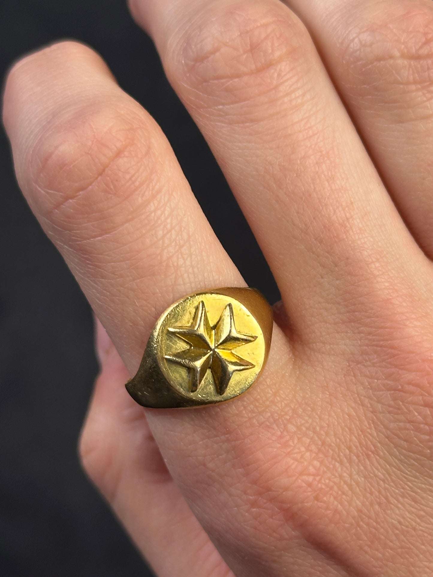 Vintage Maltese Cross Signet Ring