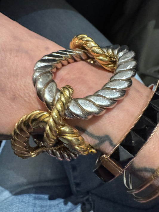 Vintage Italian Two Tone Large Link Bracelet