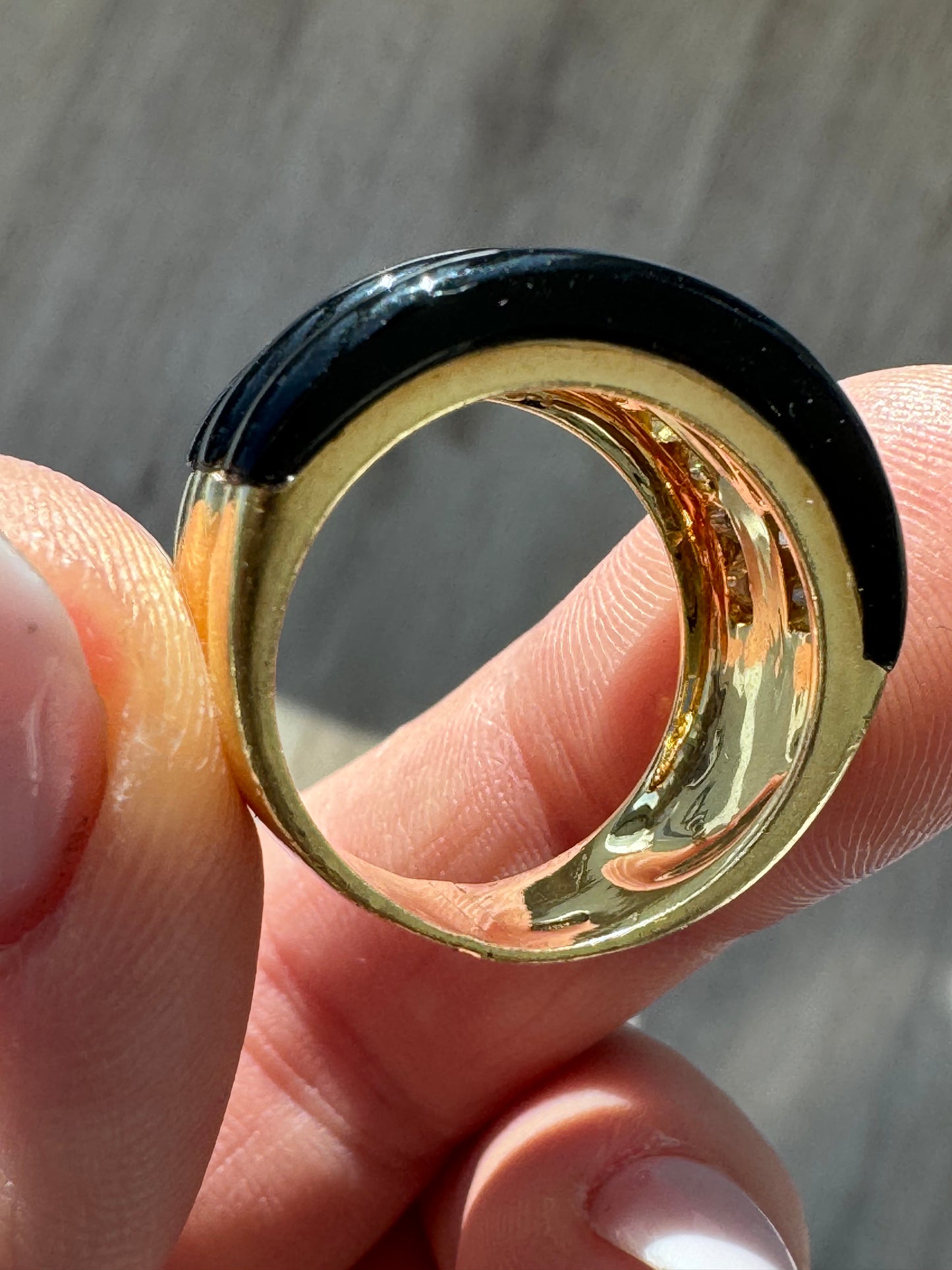 Vintage Onyx and Diamond Tapered Cigar Band