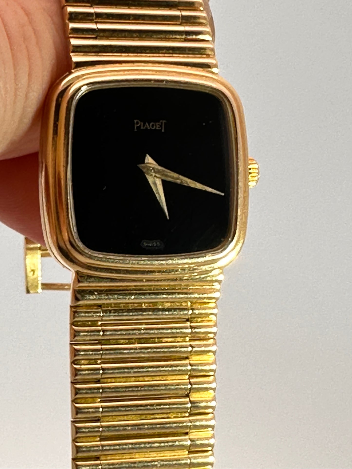 Vintage Piaget 18k Gold and Onyx Dial Watch