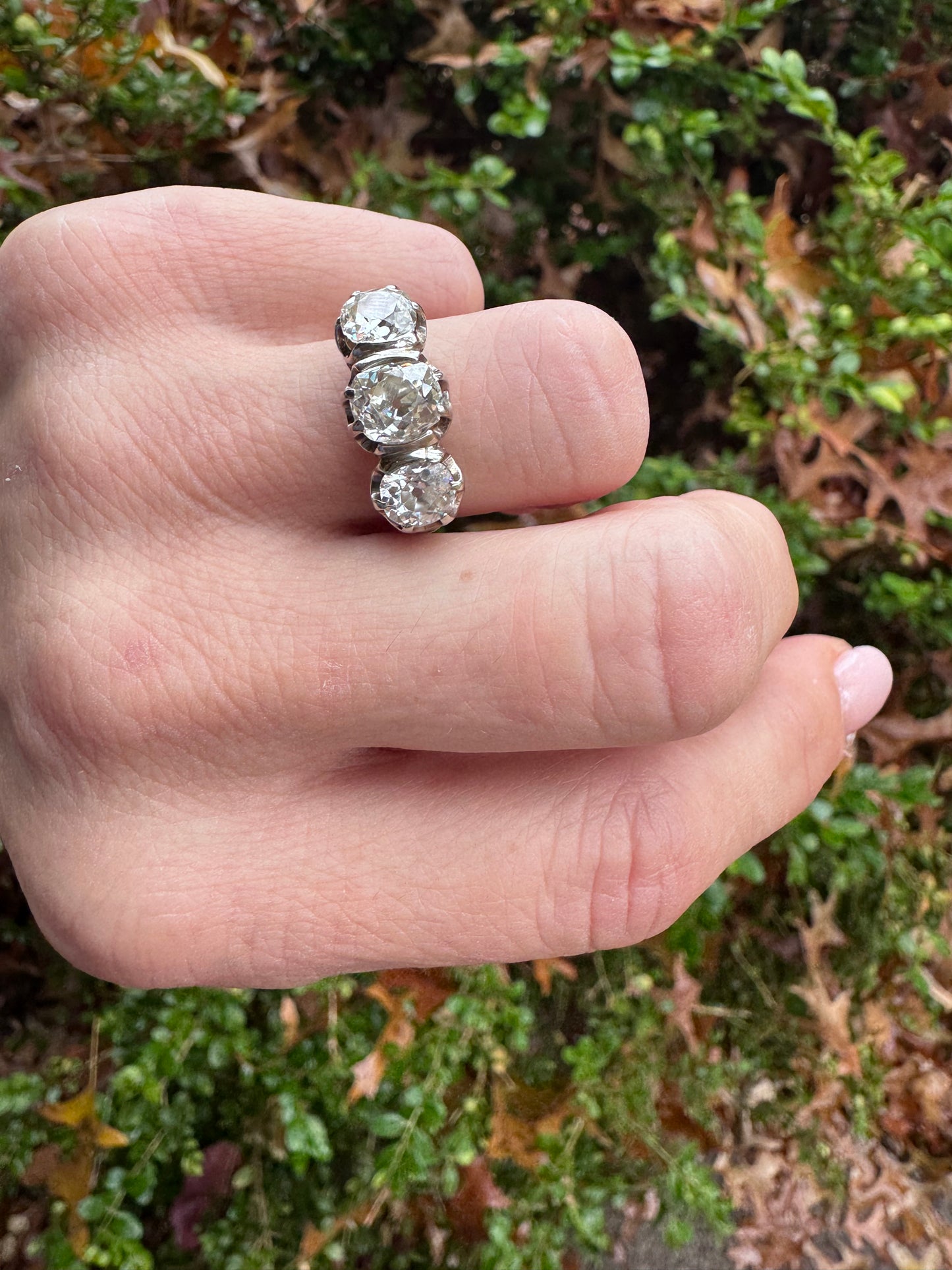 Art Deco Three Stone Diamond Ring