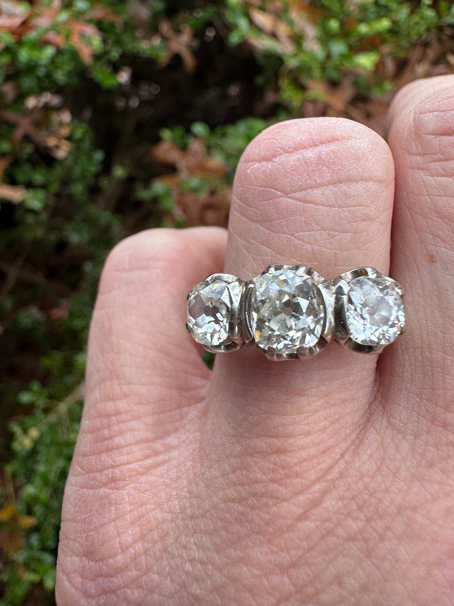 Art Deco Three Stone Diamond Ring