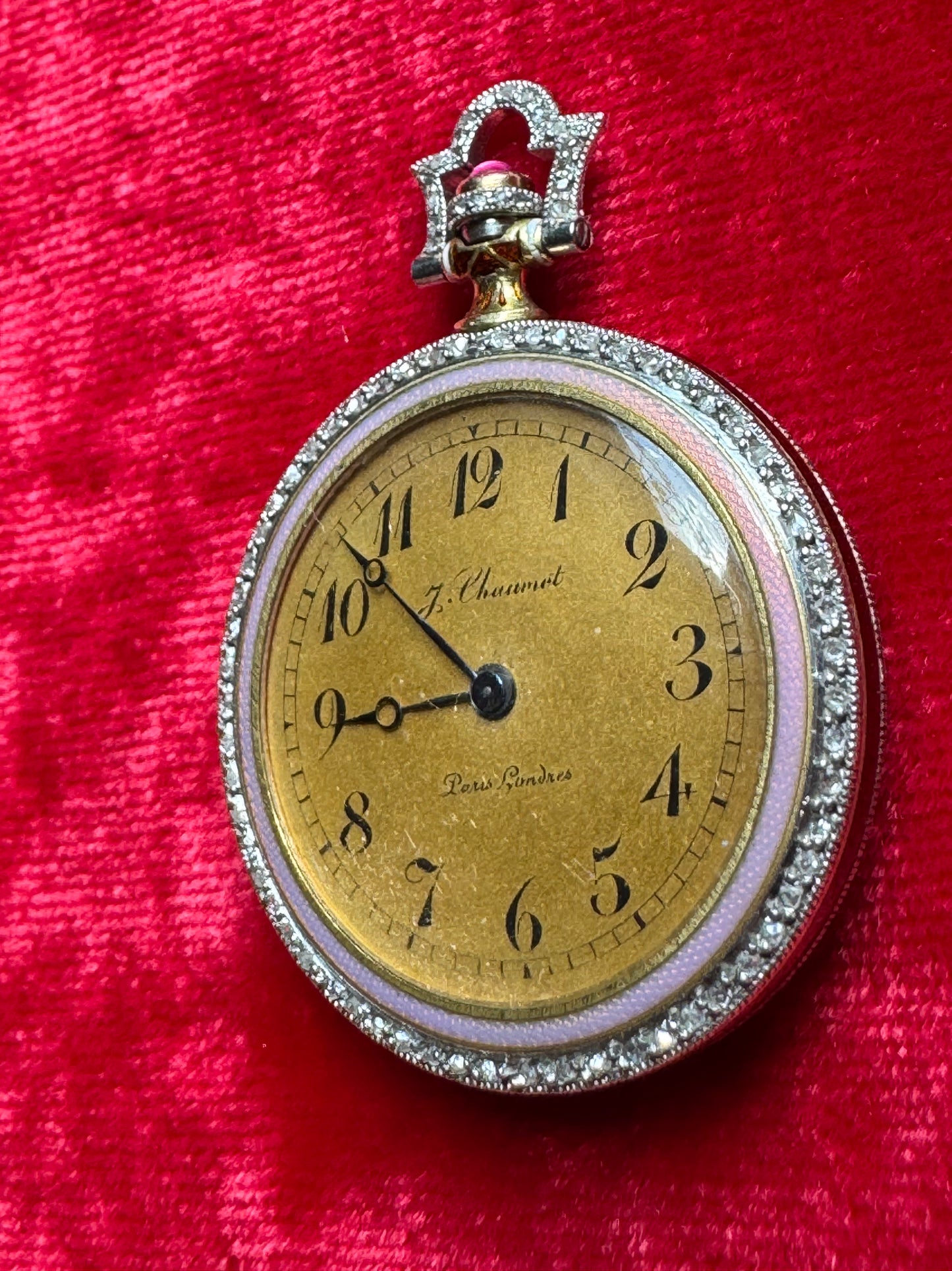 Chaumet Art Deco Enamel and Diamond Watch
