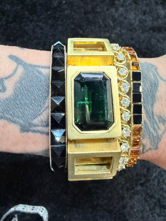 Vintage German Symmetrical Tourmaline Brick Bracelet