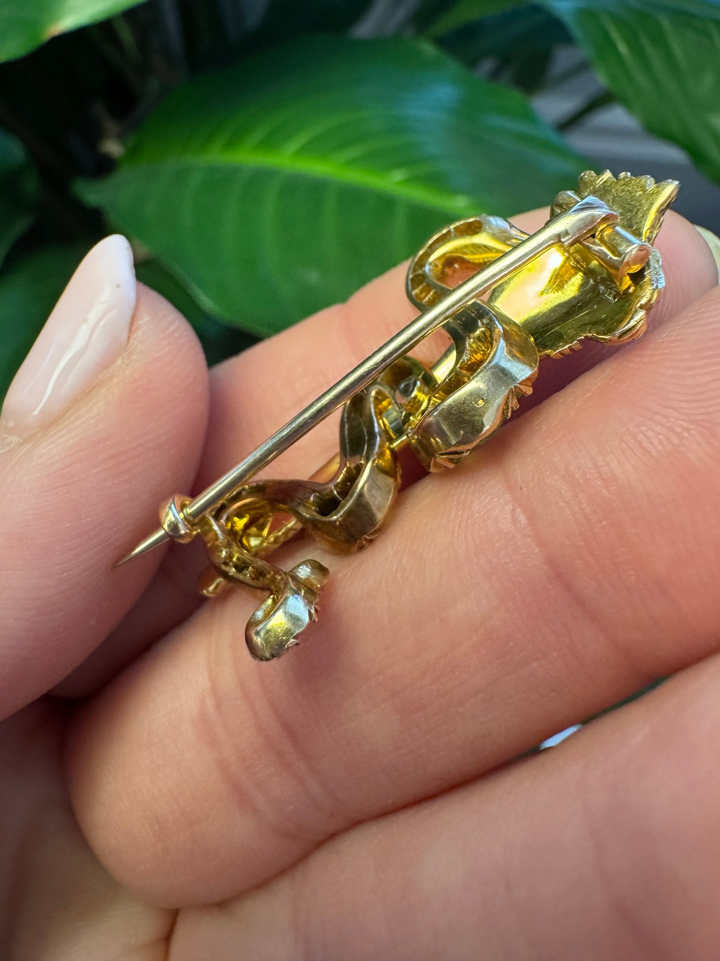 Victorian Demantoid Garnet Snake Torch Brooch