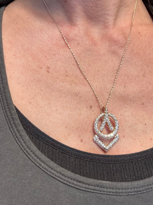 Geometric Diamond Pendant with Chain