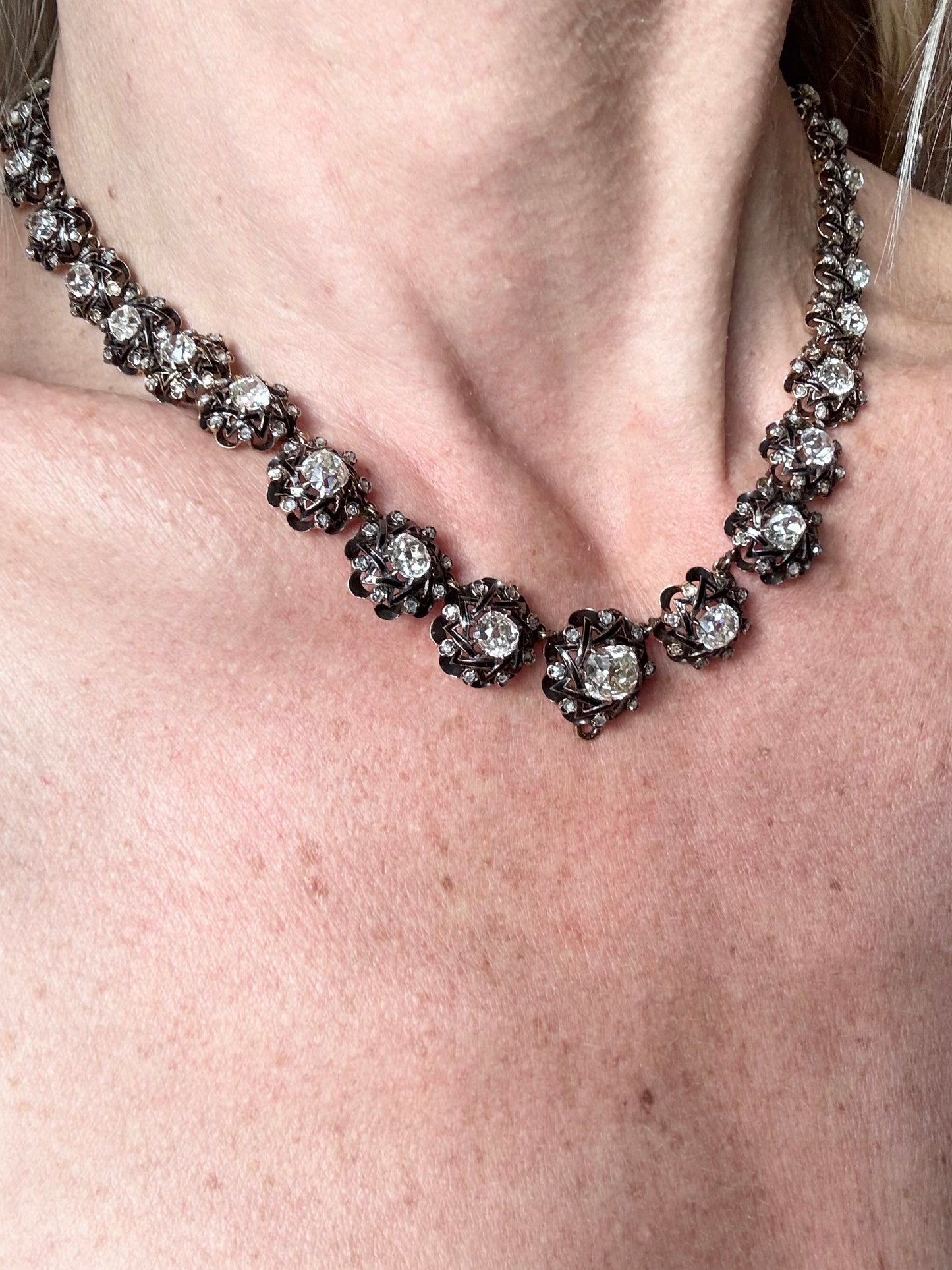 Victorian Enamel and Diamond Necklace