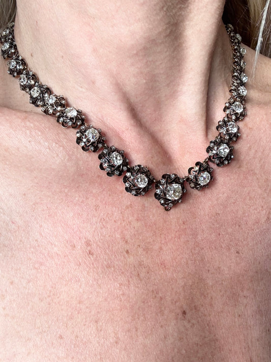 Victorian Enamel and Diamond Necklace